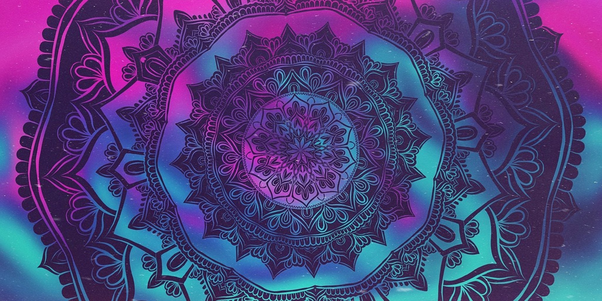 Close-up of colorful mandala pattern on leggings fabric, sacred geometry