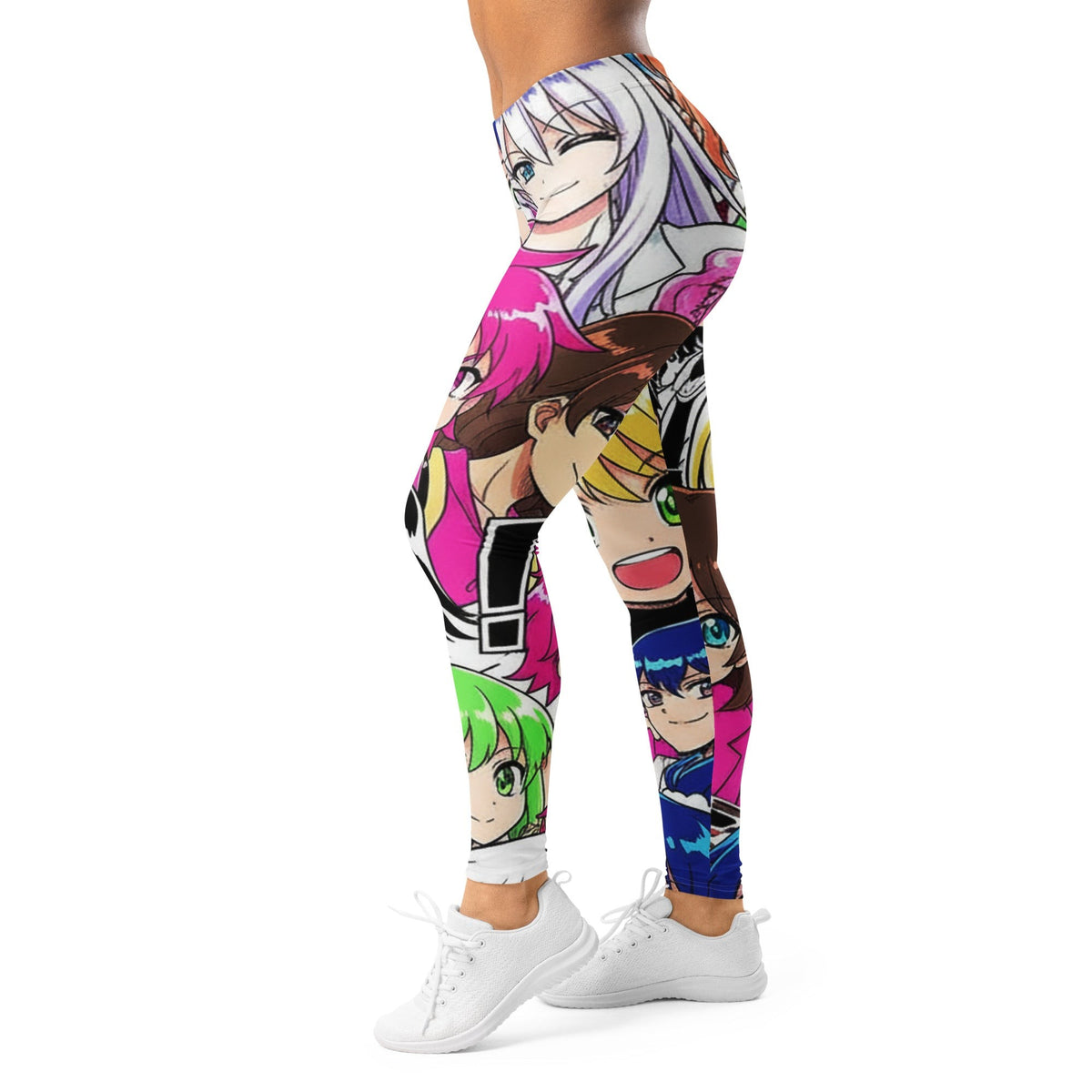 Lifestyle image of a model wearing Anime Collage Sakura School Leggings from GearBunch