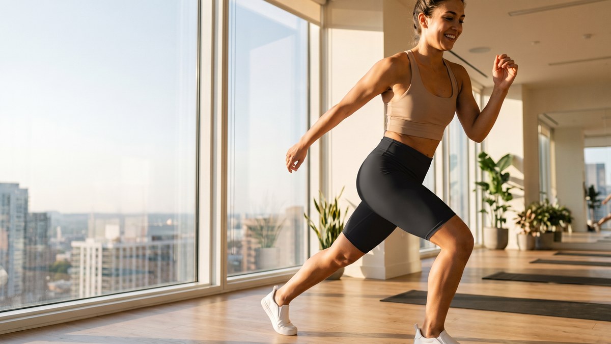 Lifestyle image of a model wearing I don't sweat, I SPARKLE workout Leggings from GearBunch
