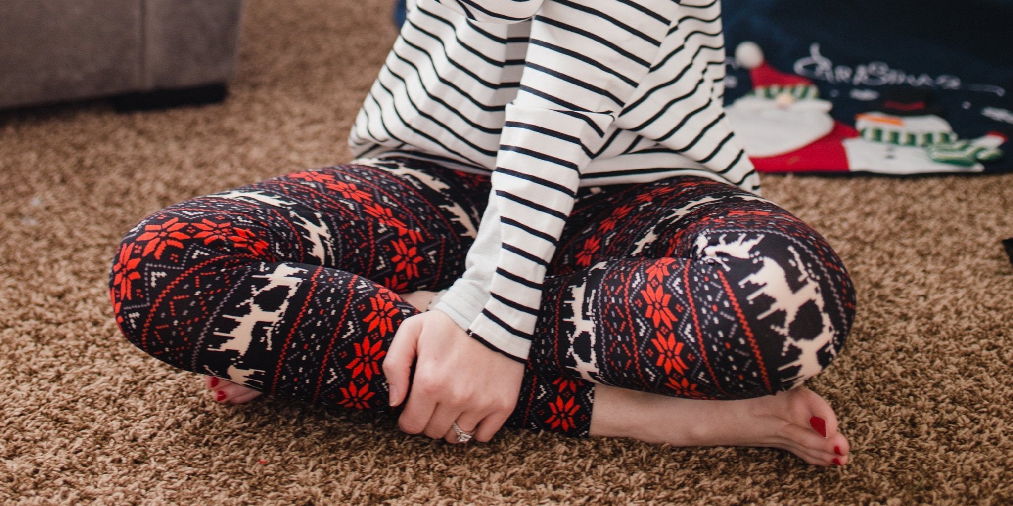 Faux knit Christmas leggings from GearBunch, a festive holiday design