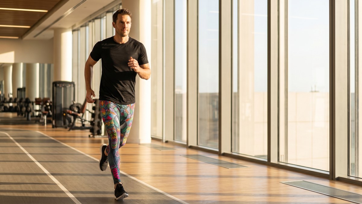Lifestyle image of a model wearing Colorful Elephant Meggings from GearBunch