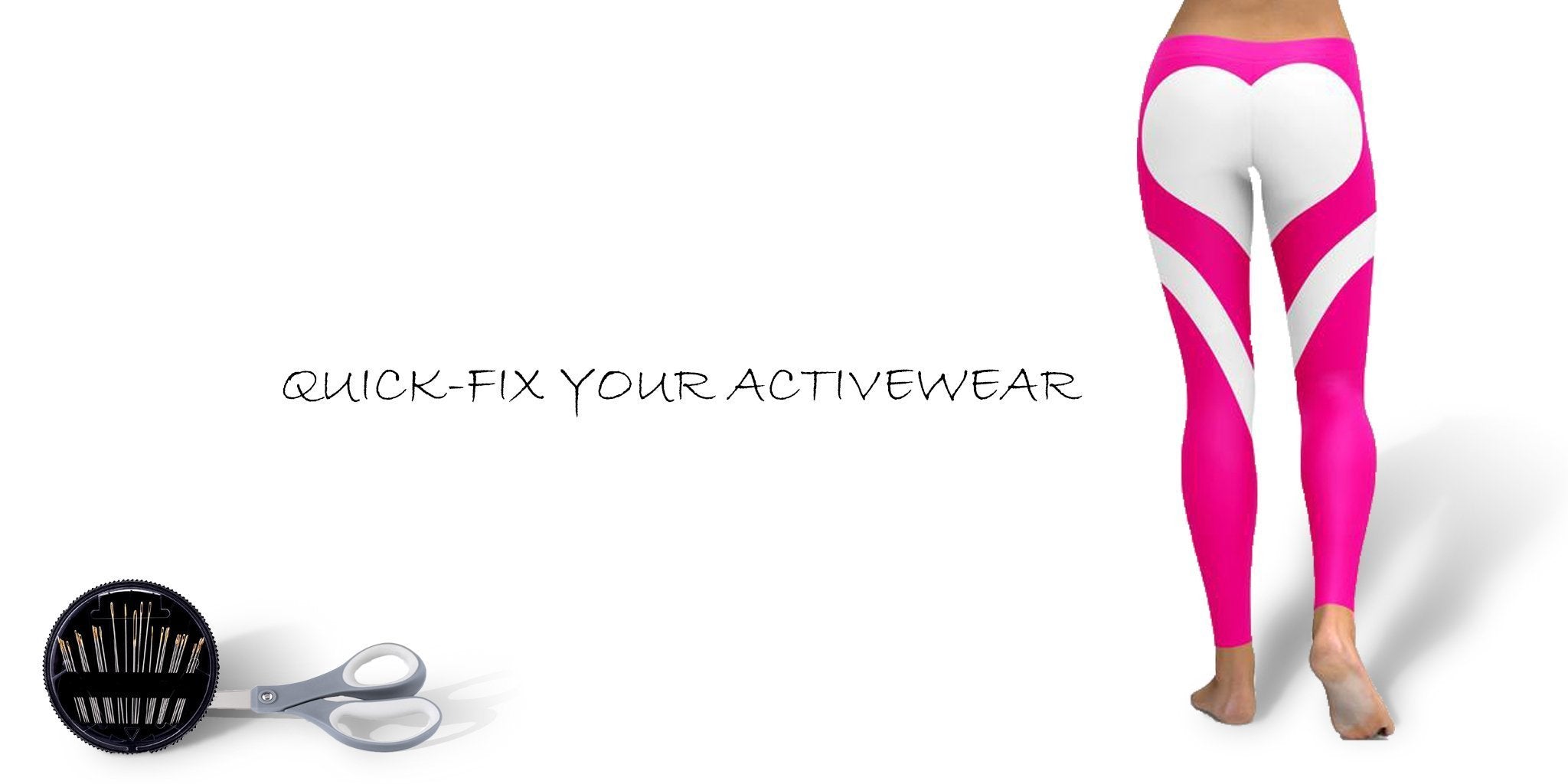 Close-up of activewear alteration tips and a sports bra strap adjustment