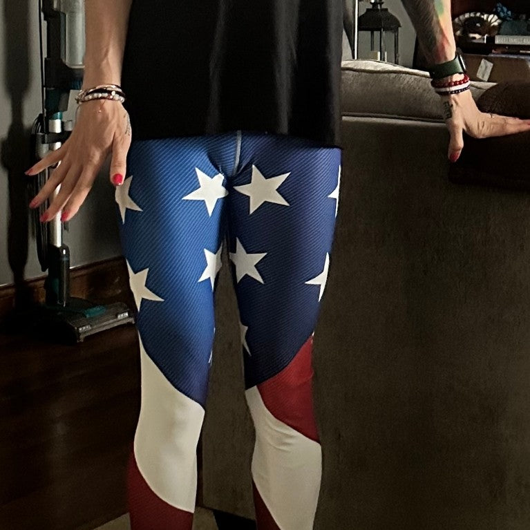 Lifestyle image of a model wearing Realistic Cupid Capris from GearBunch
