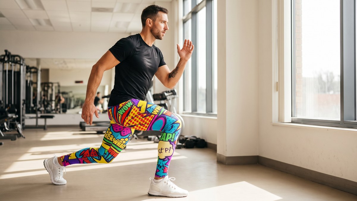 Lifestyle image of a model wearing Comic Strip Pirate Adventure Meggings from GearBunch