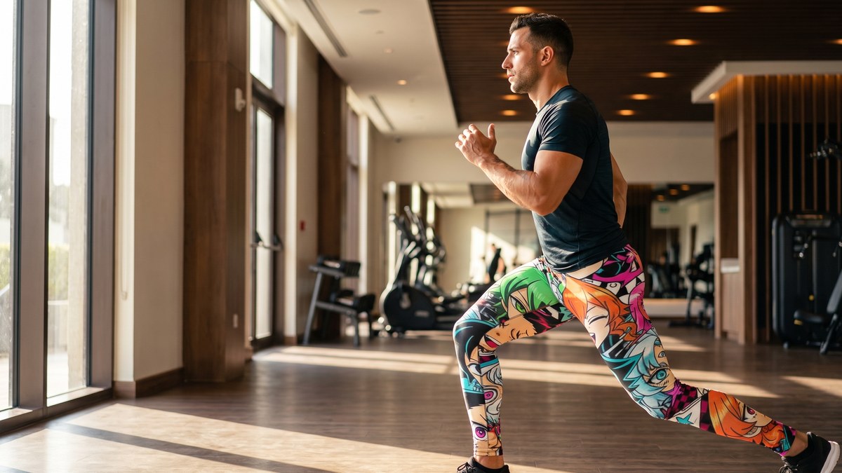 Lifestyle image of a model wearing Anime Collage Demon Slayer Meggings from GearBunch
