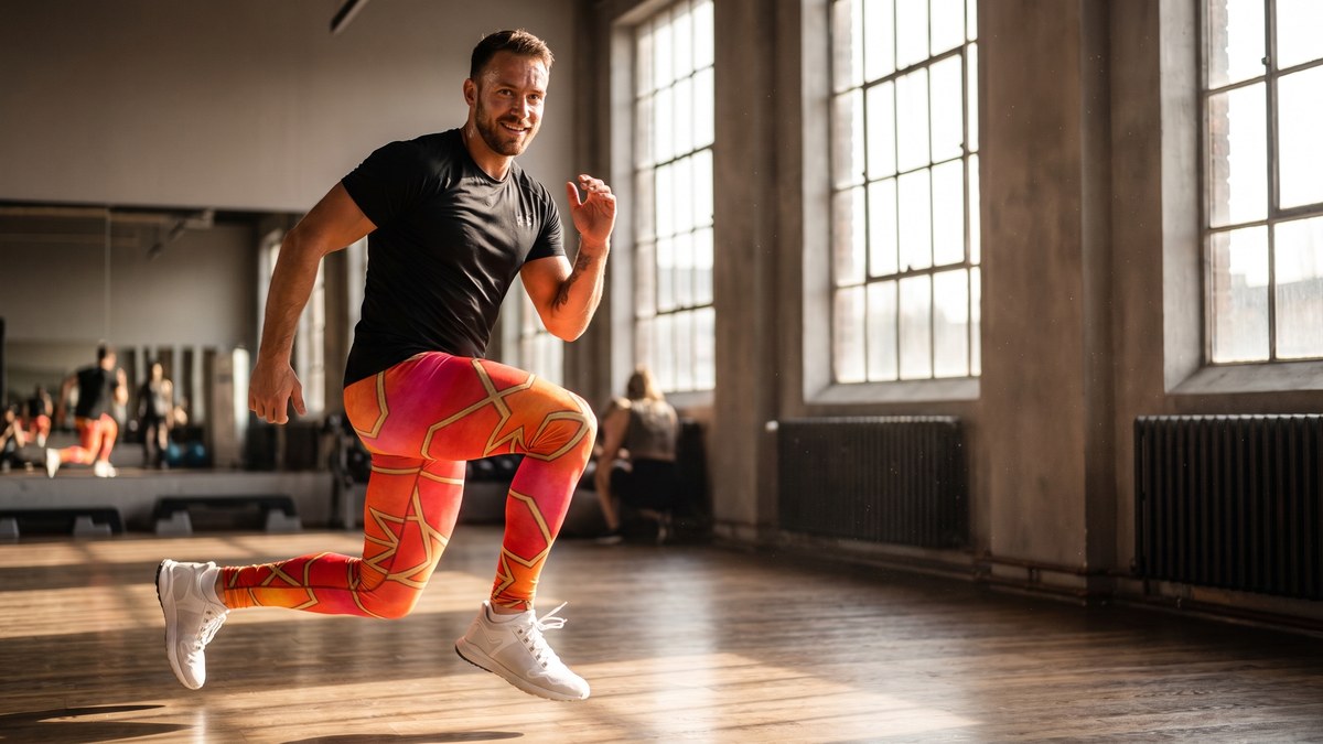 Lifestyle image of a model wearing Arabic Fire Opal Meggings from GearBunch