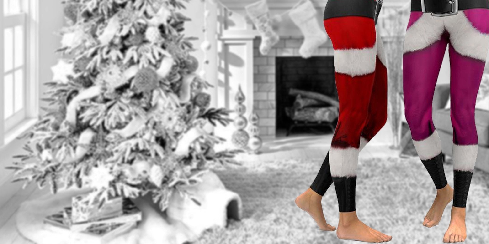 Outfit idea with GearBunch candy cane leggings for a Christmas celebration