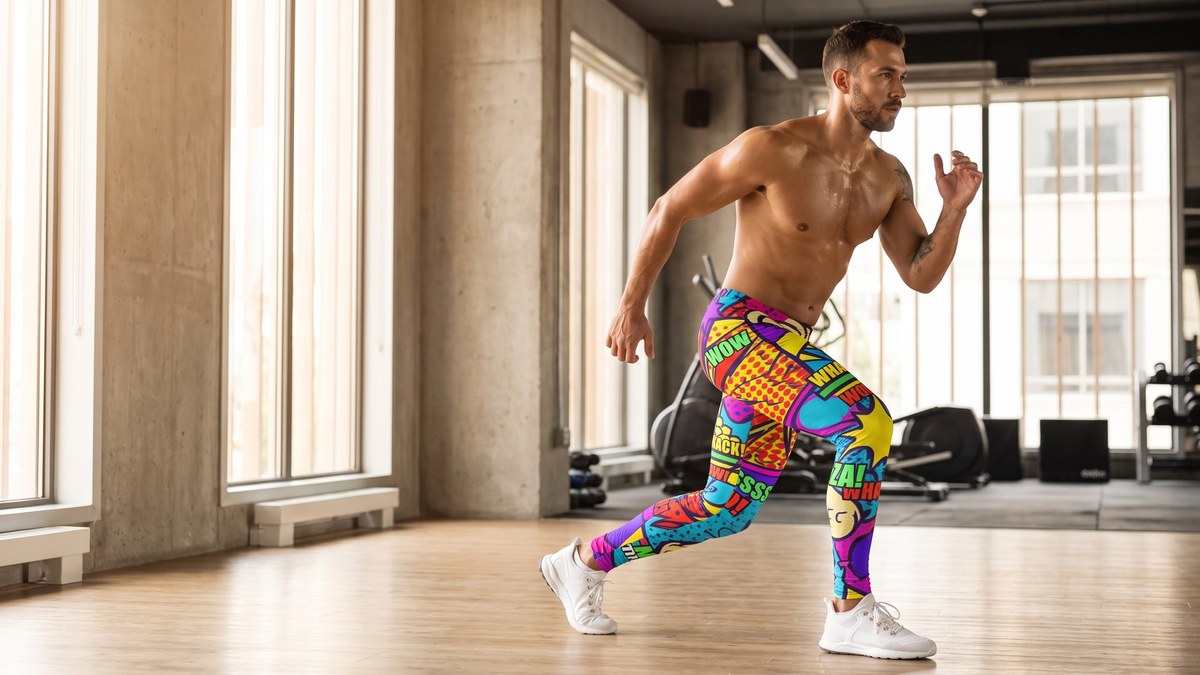 Lifestyle image of a model wearing Comic Strip Pirate Adventure Meggings from GearBunch