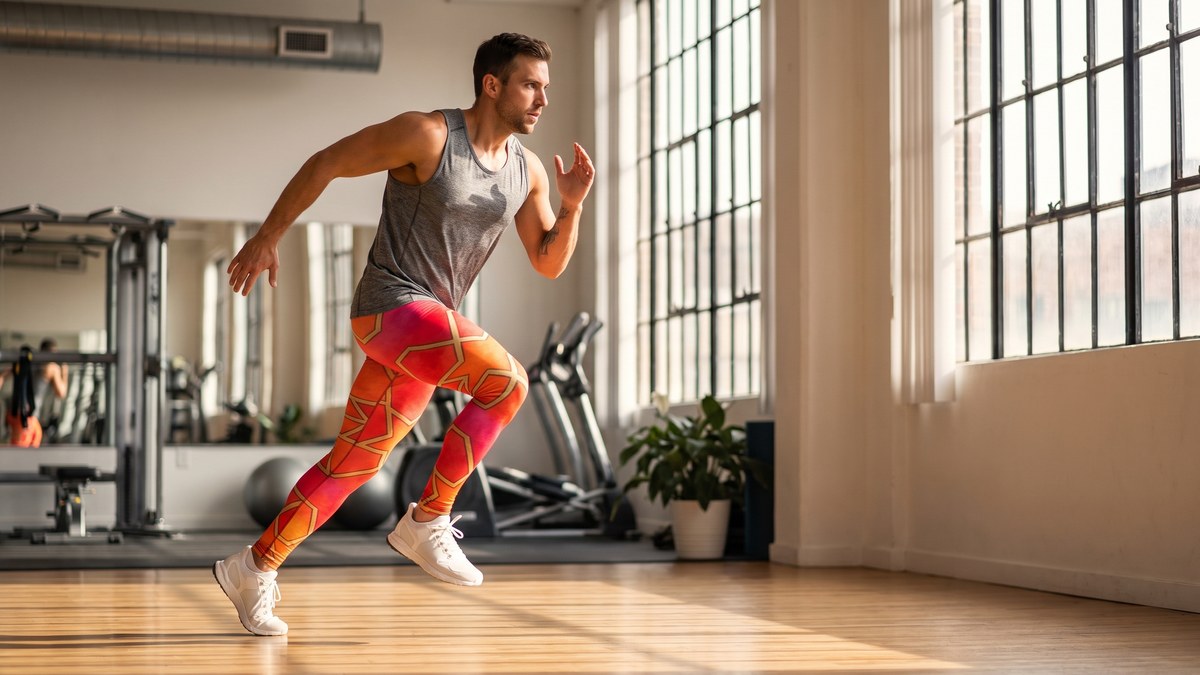 Lifestyle image of a model wearing Arabic Fire Opal Meggings from GearBunch