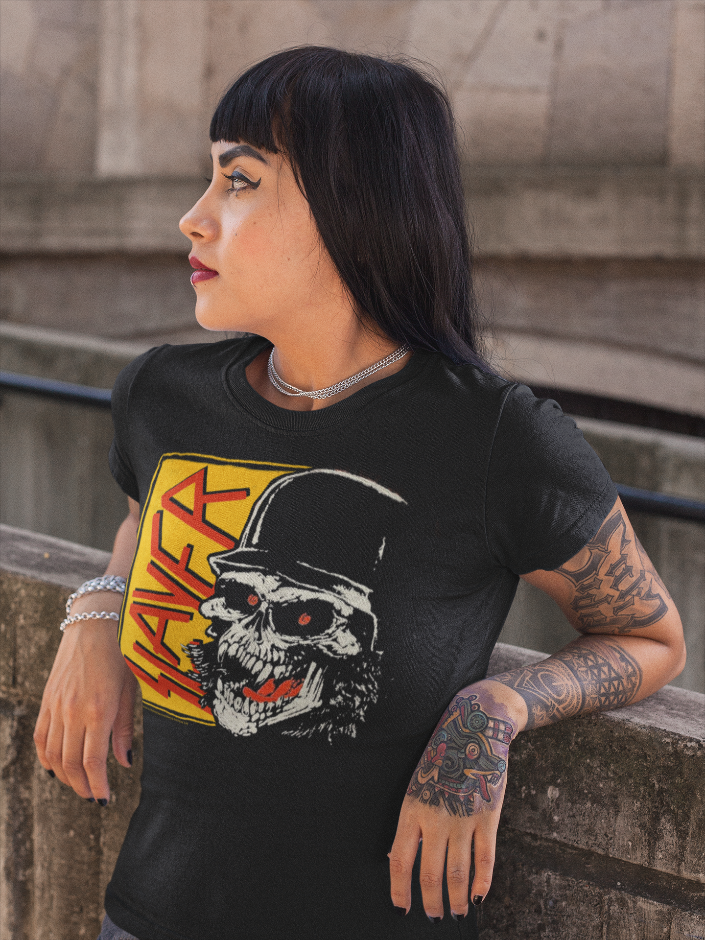 Slayer Skull Womens T-Shirt Standing