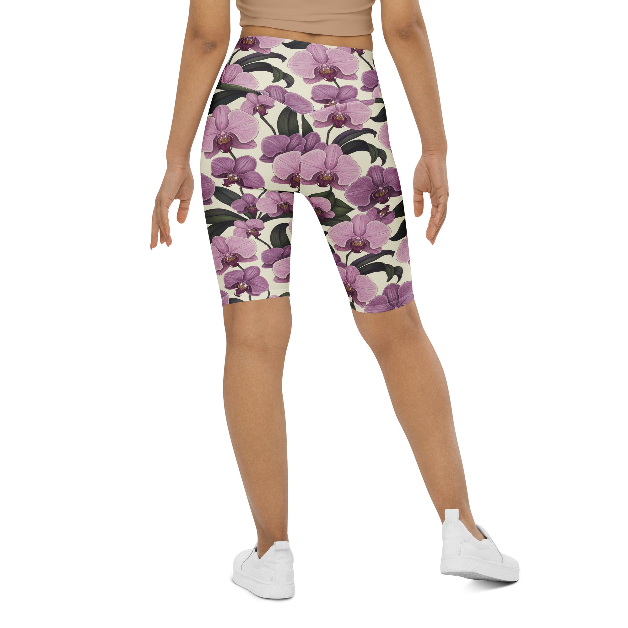 Pink Orchid Botanical Bike Shorts | GearBunch