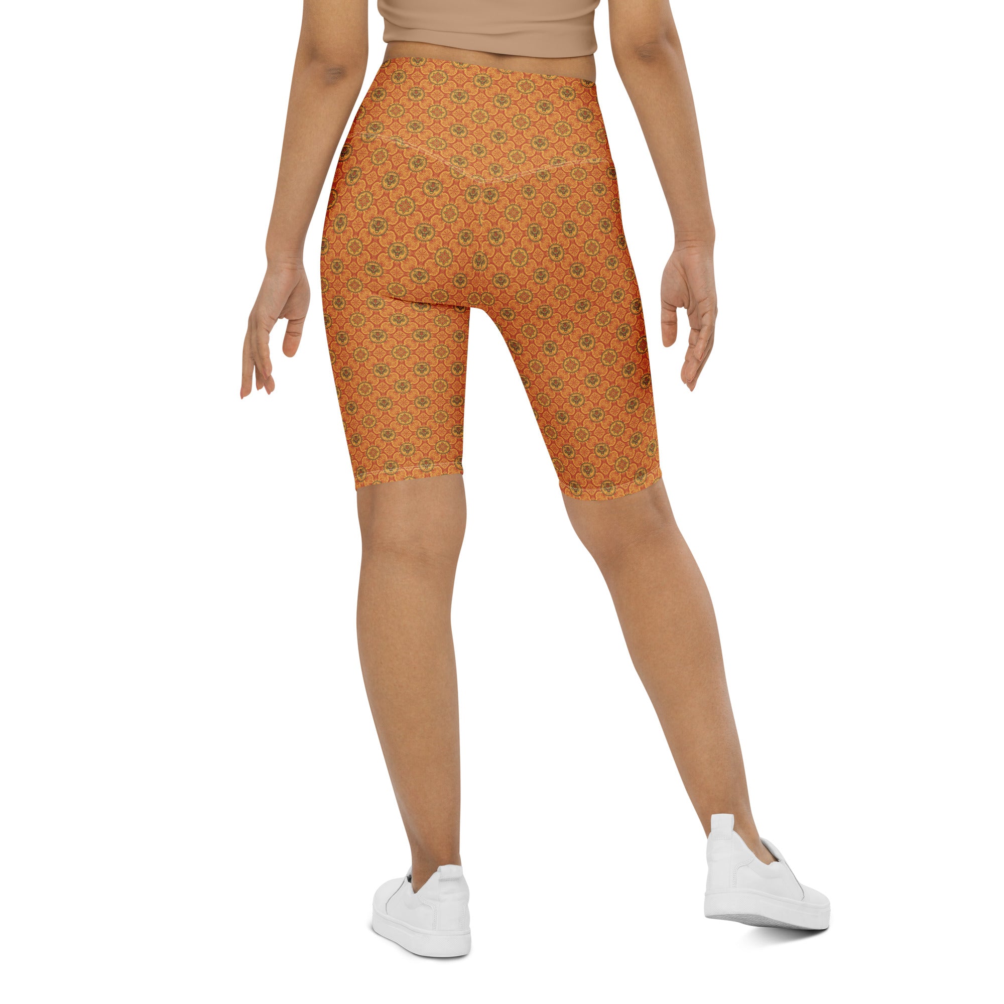 Striped Vintage Tiger Bike Shorts | GearBunch