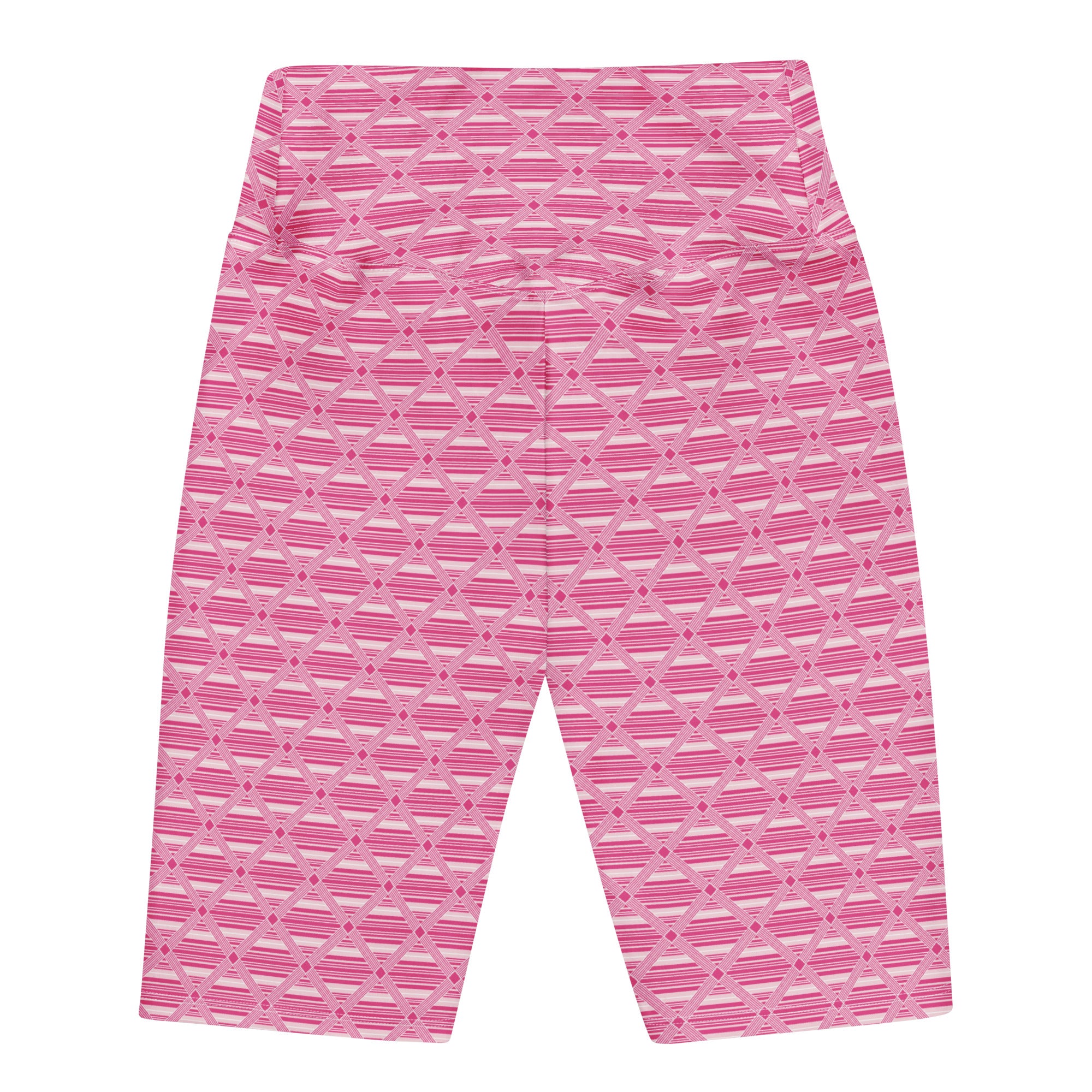 Pink Preppy Stripes Bike Shorts | GearBunch