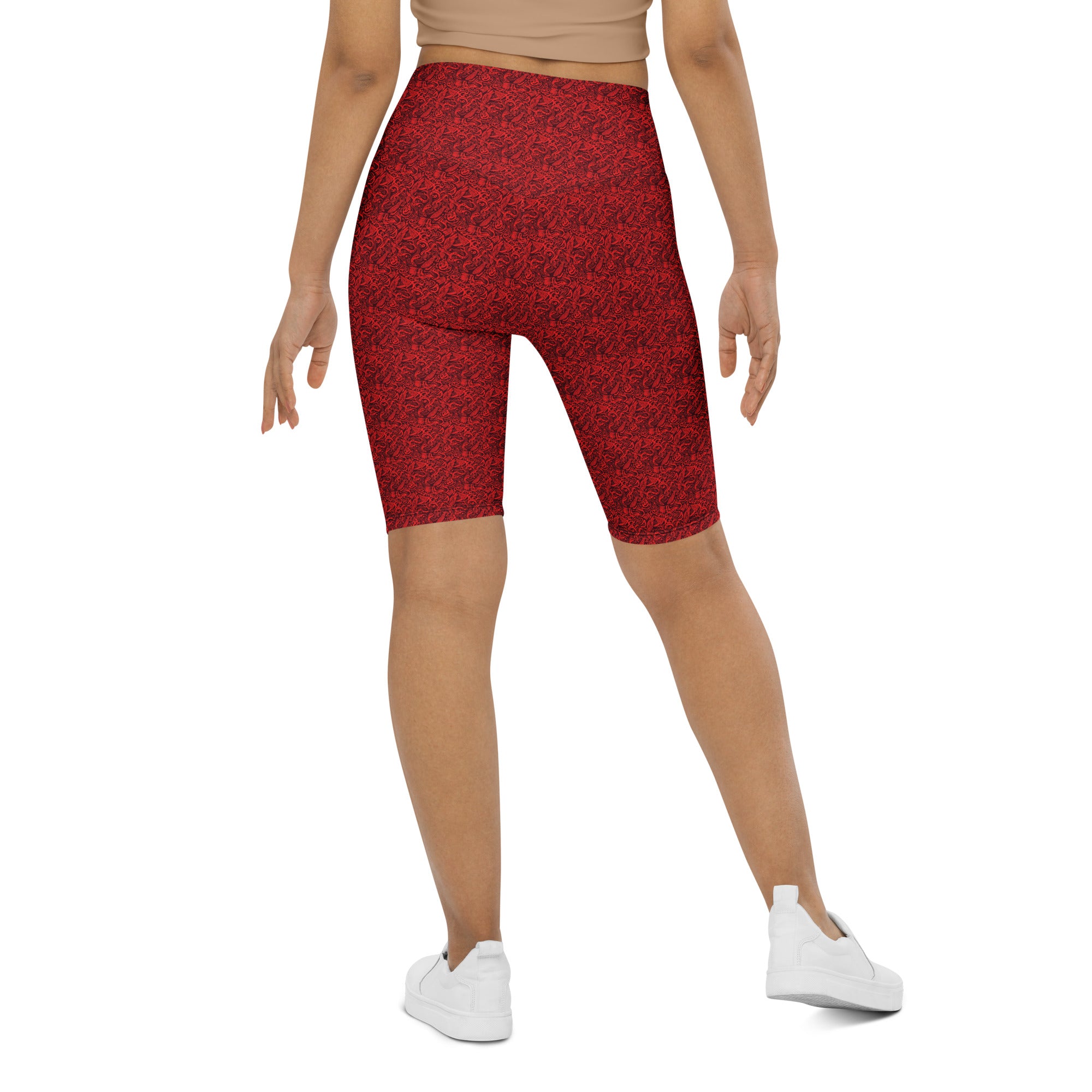 Red Snake Bird Divination Bike Shorts | GearBunch