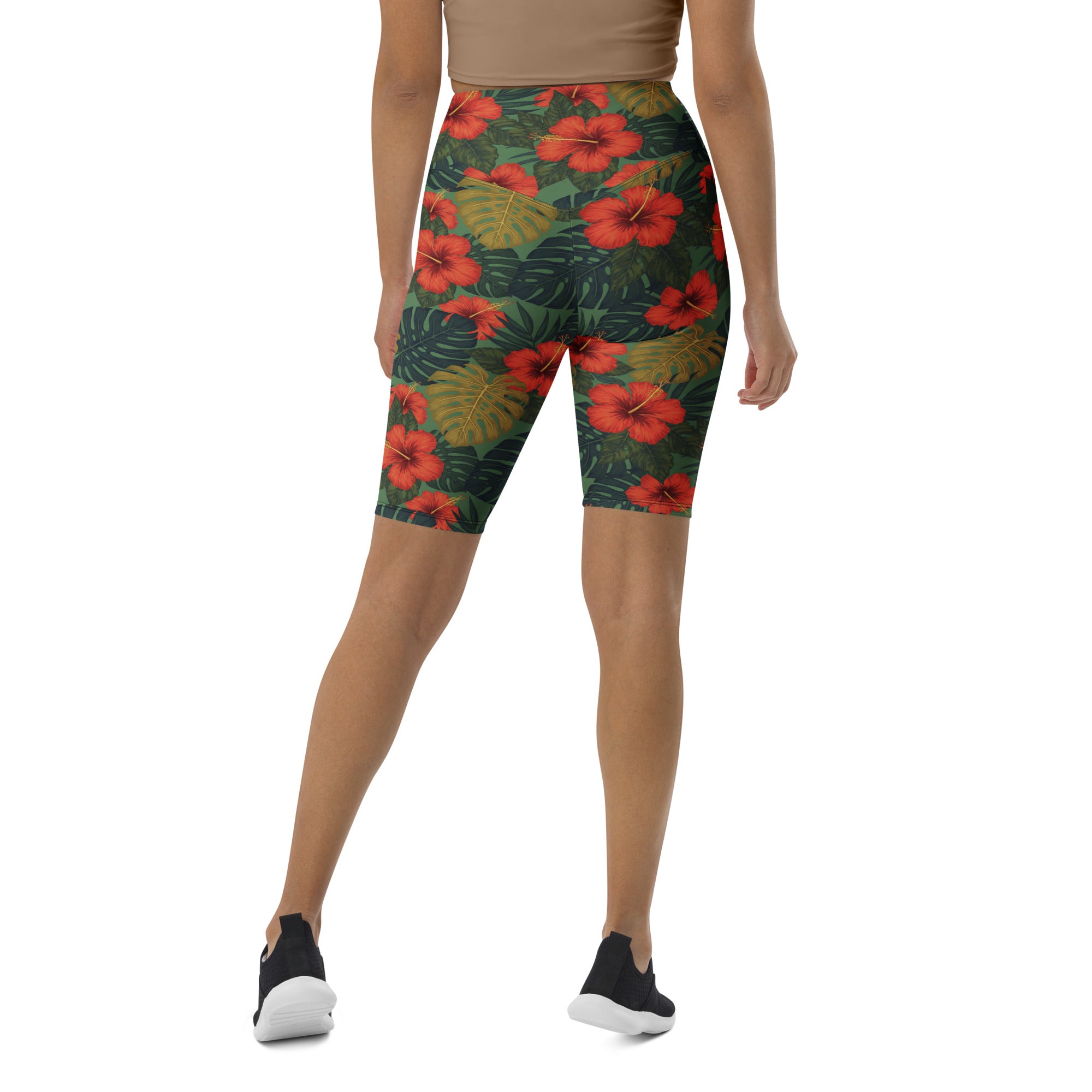 Bold Tropical Leaves Bike Shorts | GearBunch