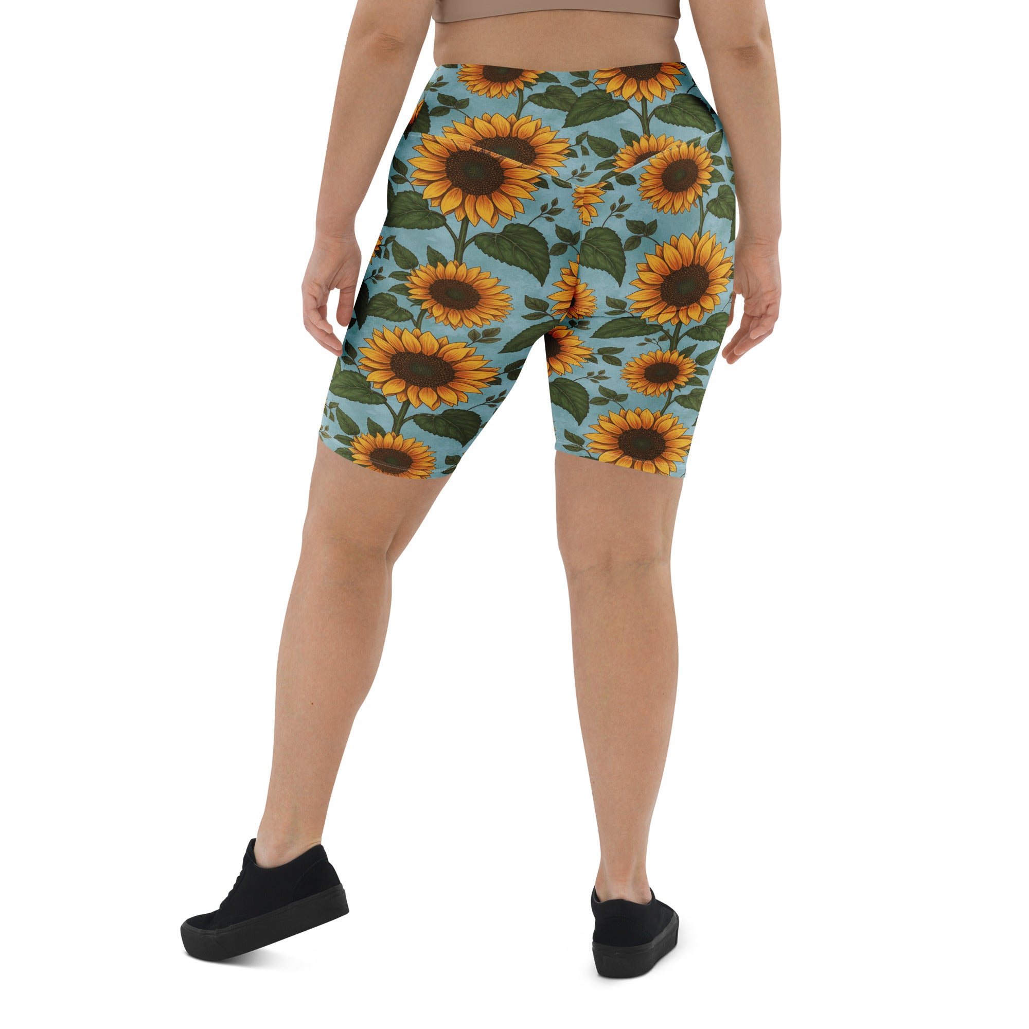Sunflower Fields Bike Shorts | GearBunch