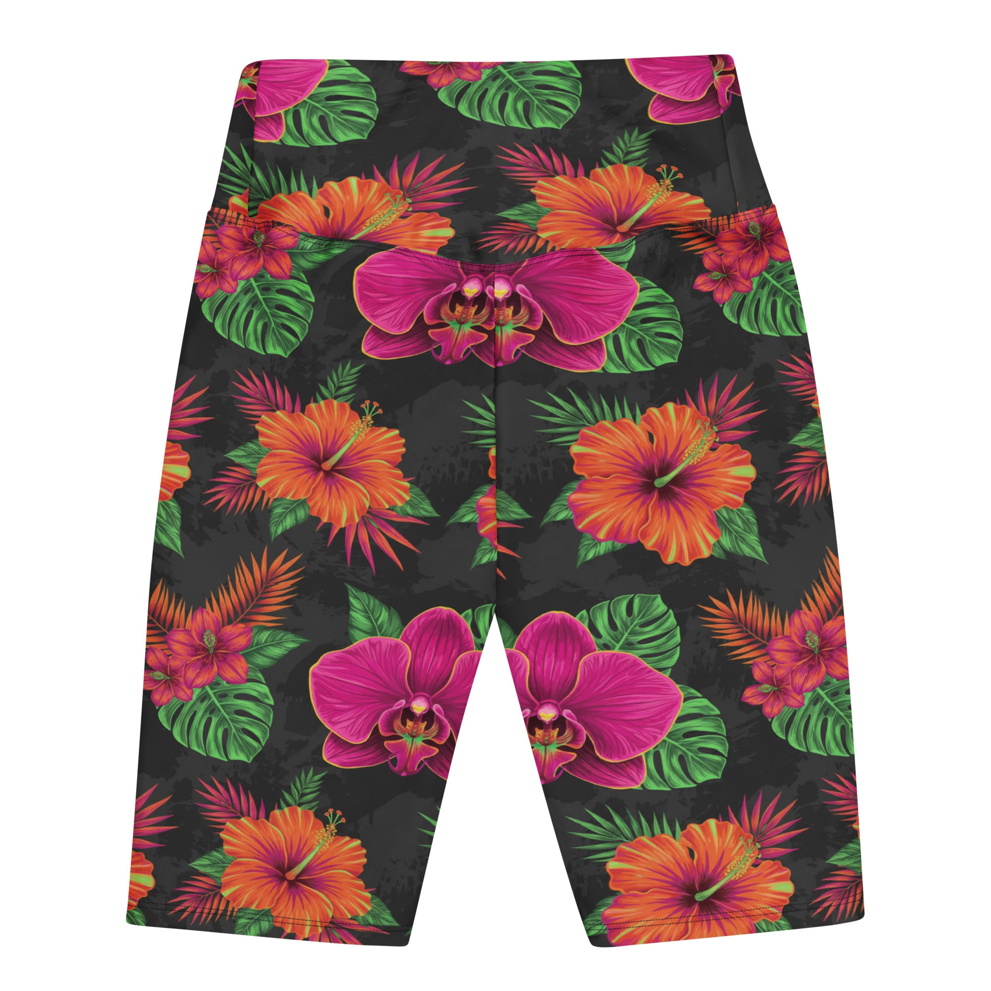 Neon Tropical Flowers Bike Shorts | GearBunch