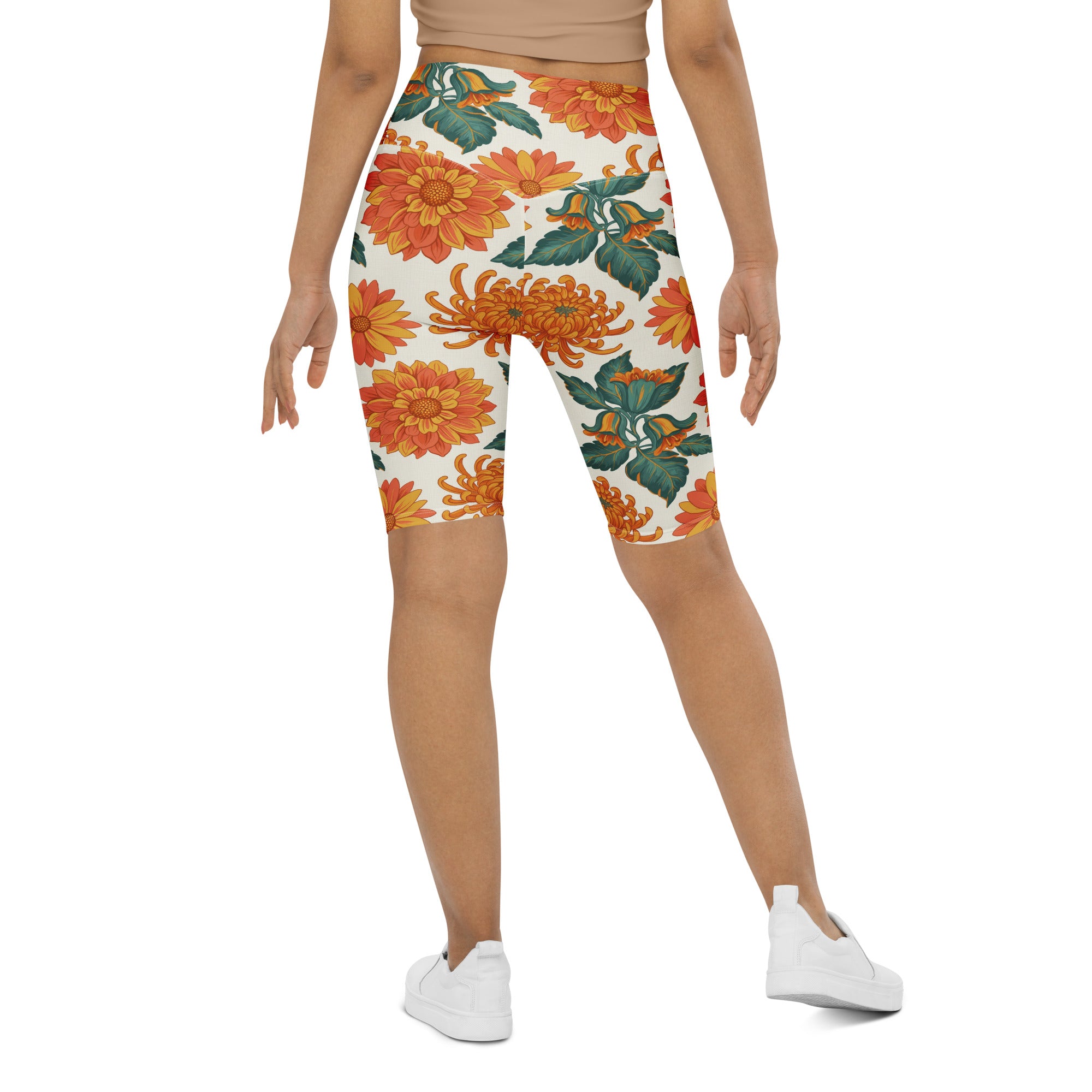 Retro Floral Seventies Bike Shorts | GearBunch