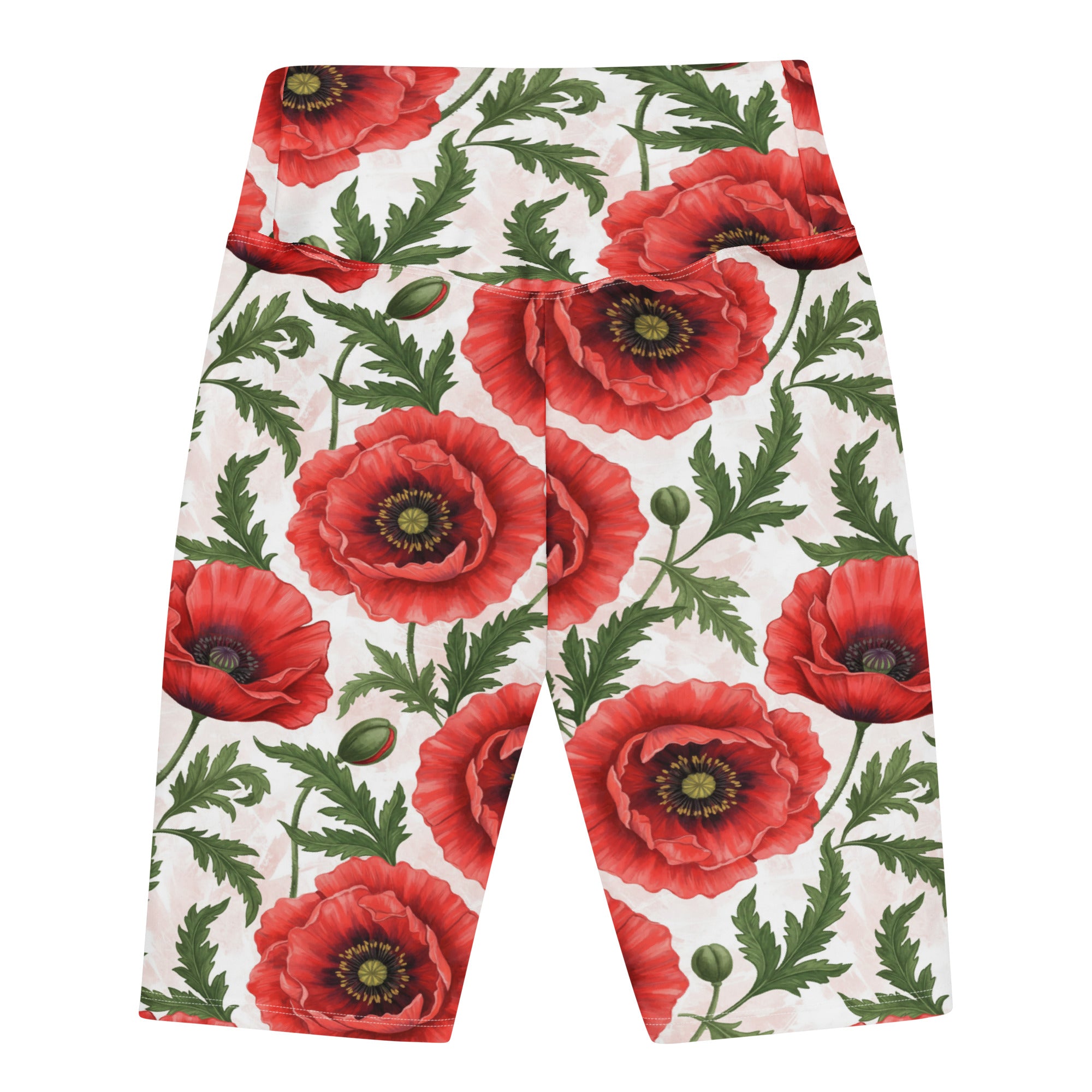 Whimsical Garden Poppies Bike Shorts | GearBunch