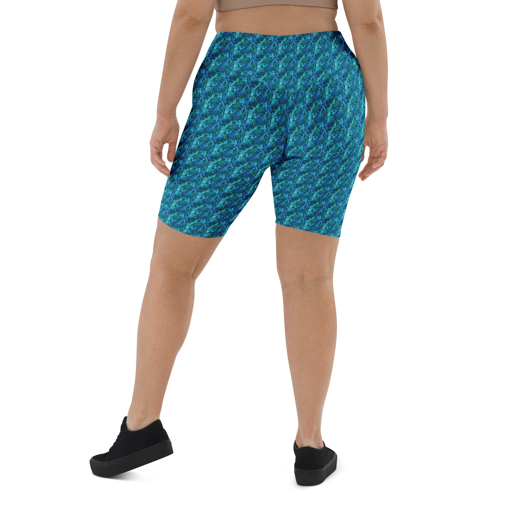 Electrik Blue Ferns Bike Shorts | GearBunch