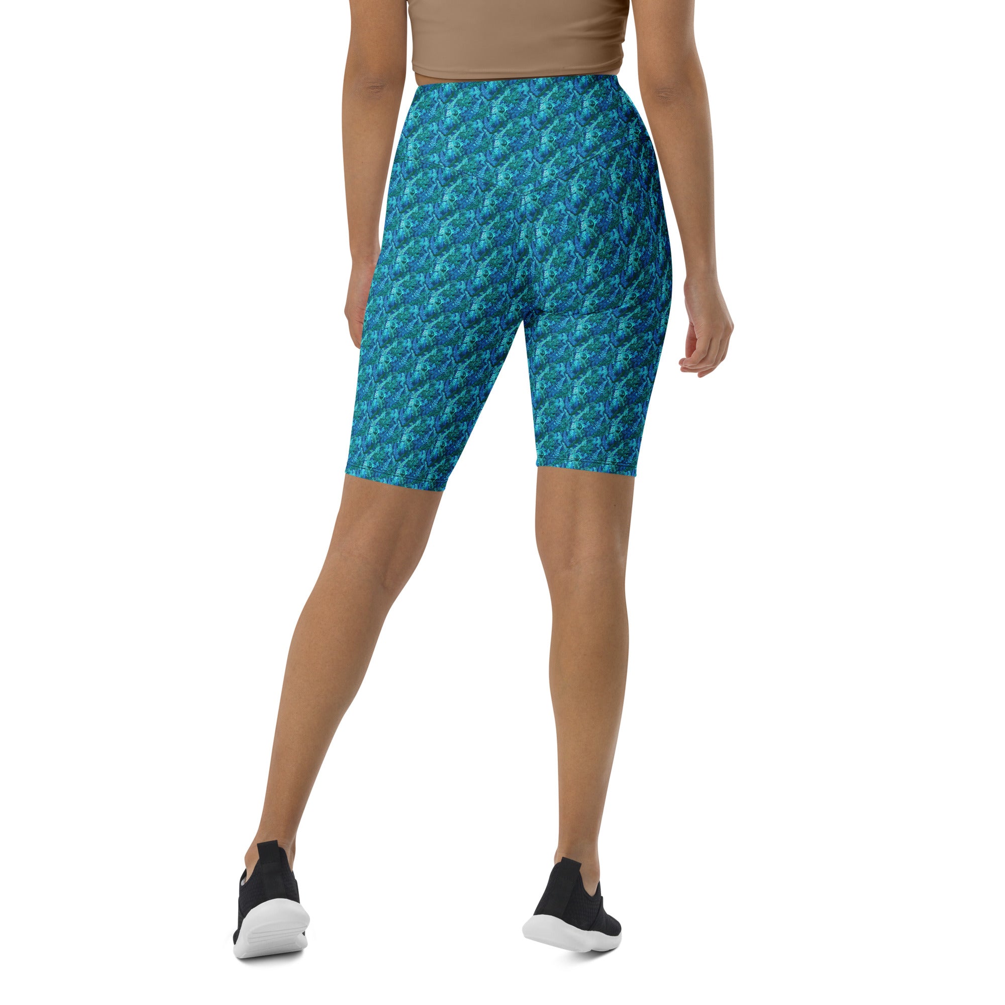 Electrik Blue Ferns Bike Shorts | GearBunch