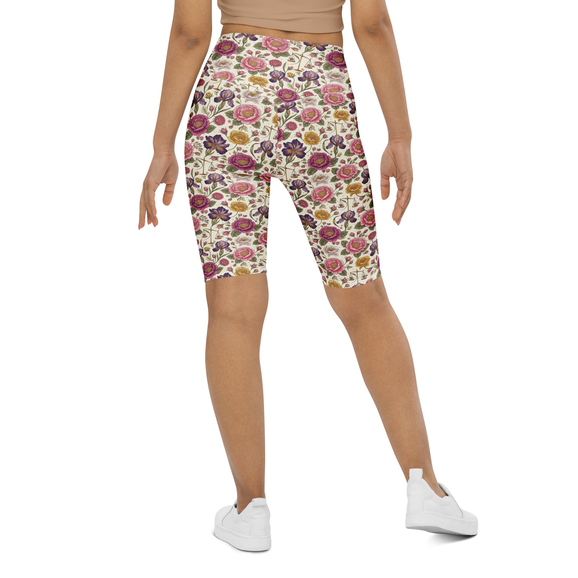 Libra Balance Floral Bike Shorts | GearBunch