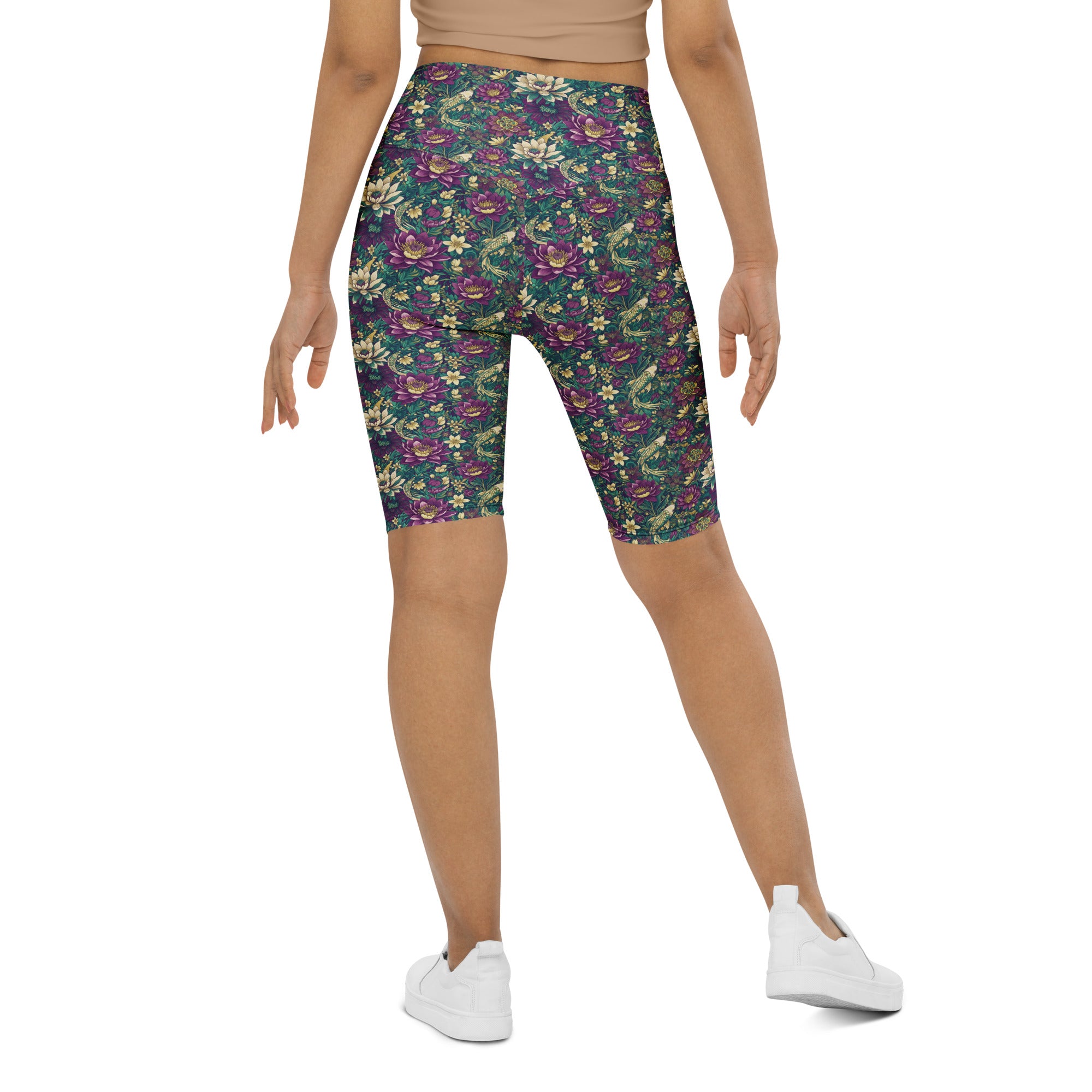 Pisces Koi Floral Bike Shorts | GearBunch