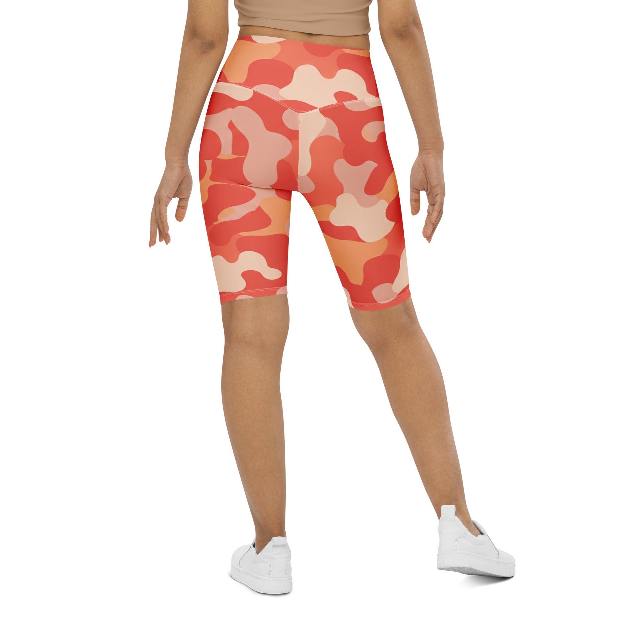 Coral Sunset Camo Bike Shorts | GearBunch