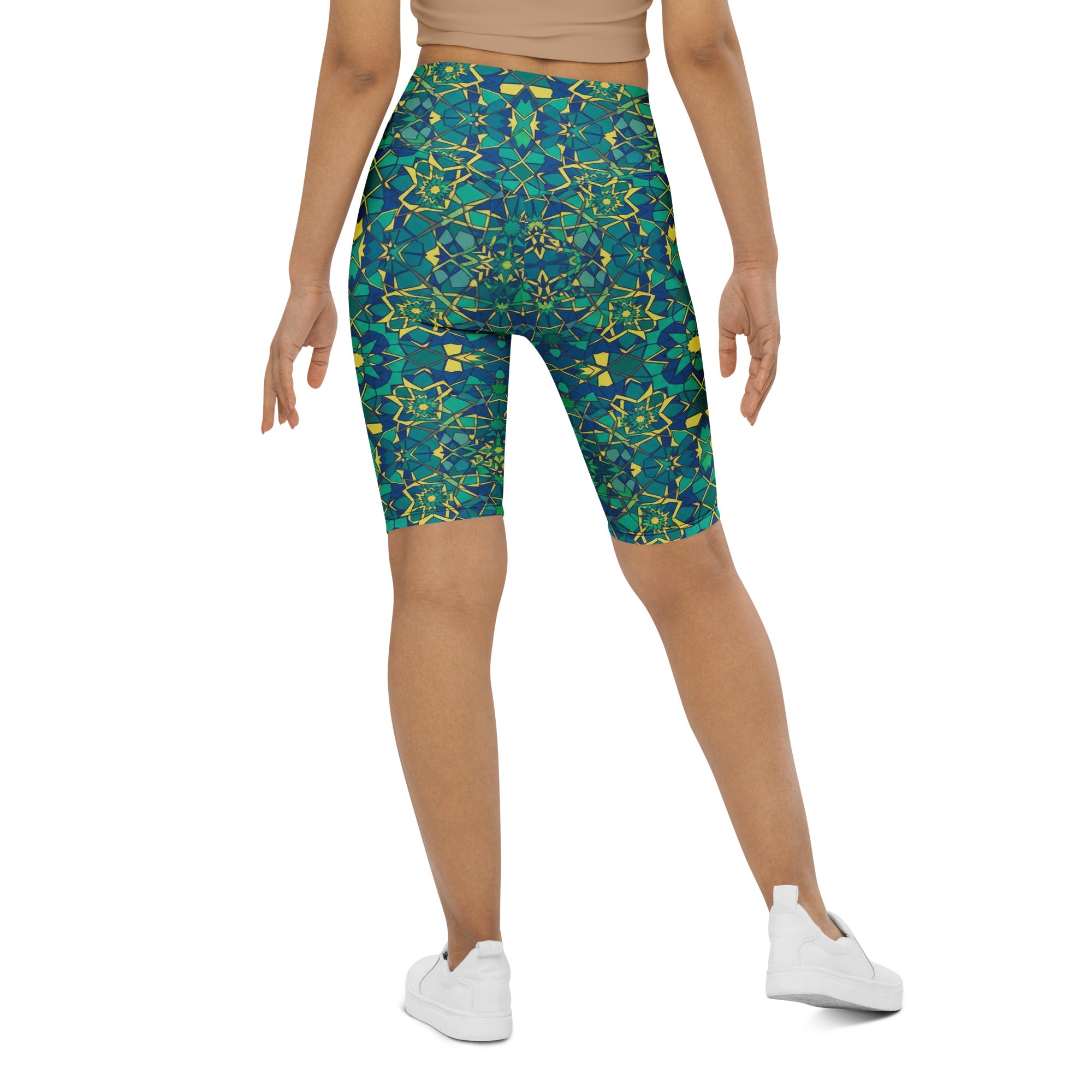 Zellige Peacock Bike Shorts | GearBunch