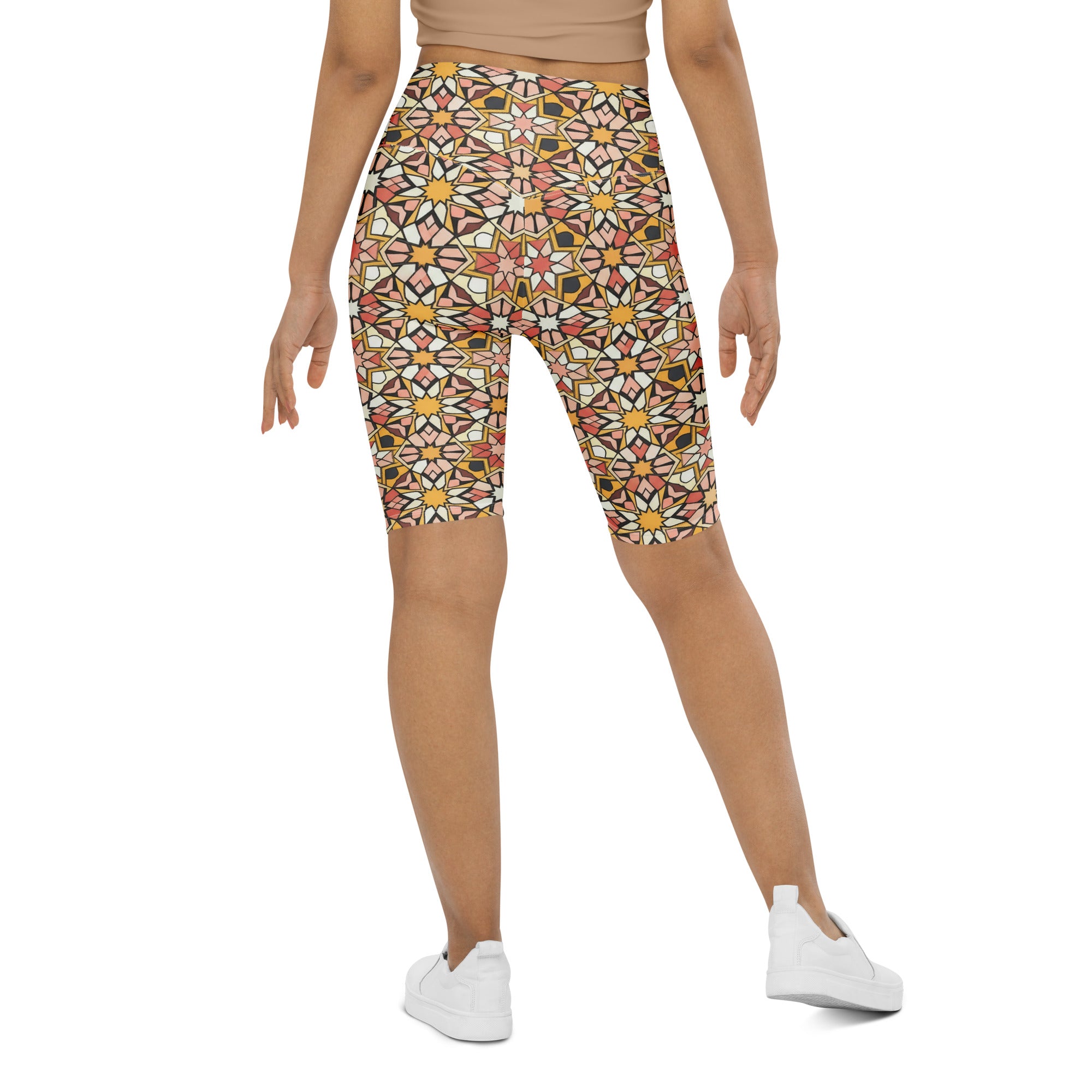 Zellige Blush Gold Bike Shorts | GearBunch