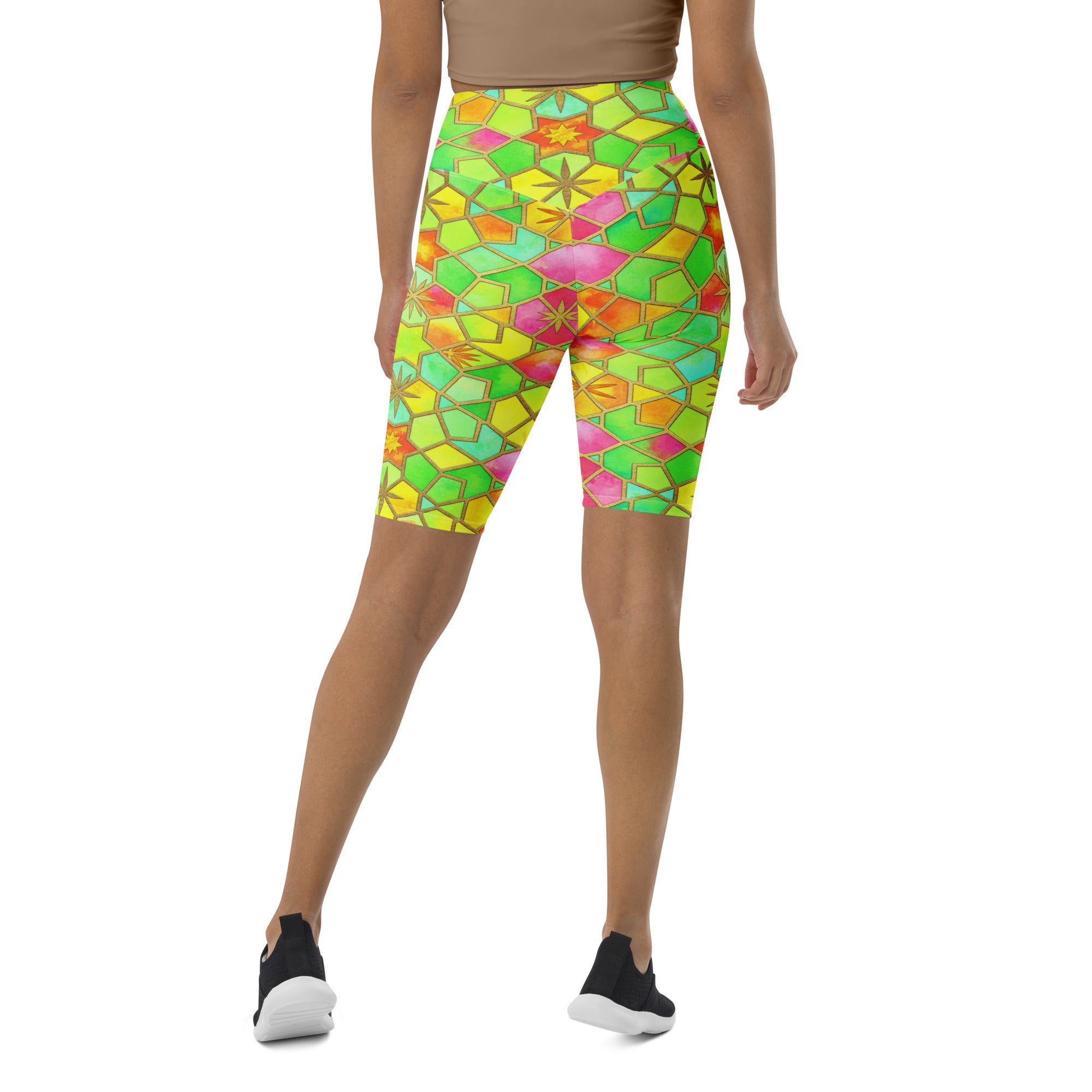 Arabic Watercolour Tropical Punch Bike Shorts | GearBunch