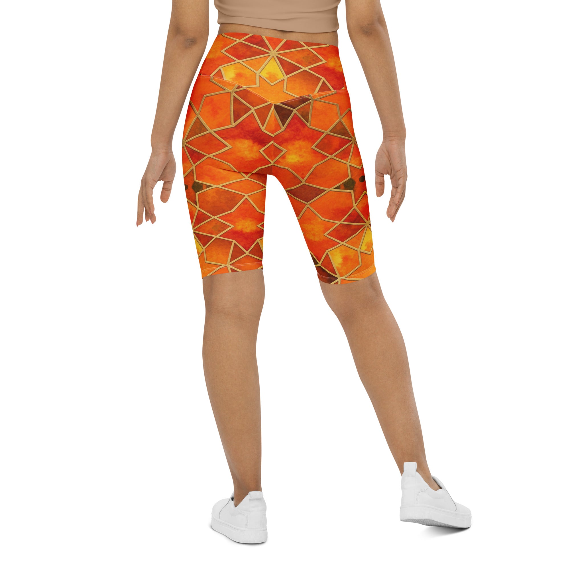 Arabic Watercolour Autumn Spice Bike Shorts | GearBunch