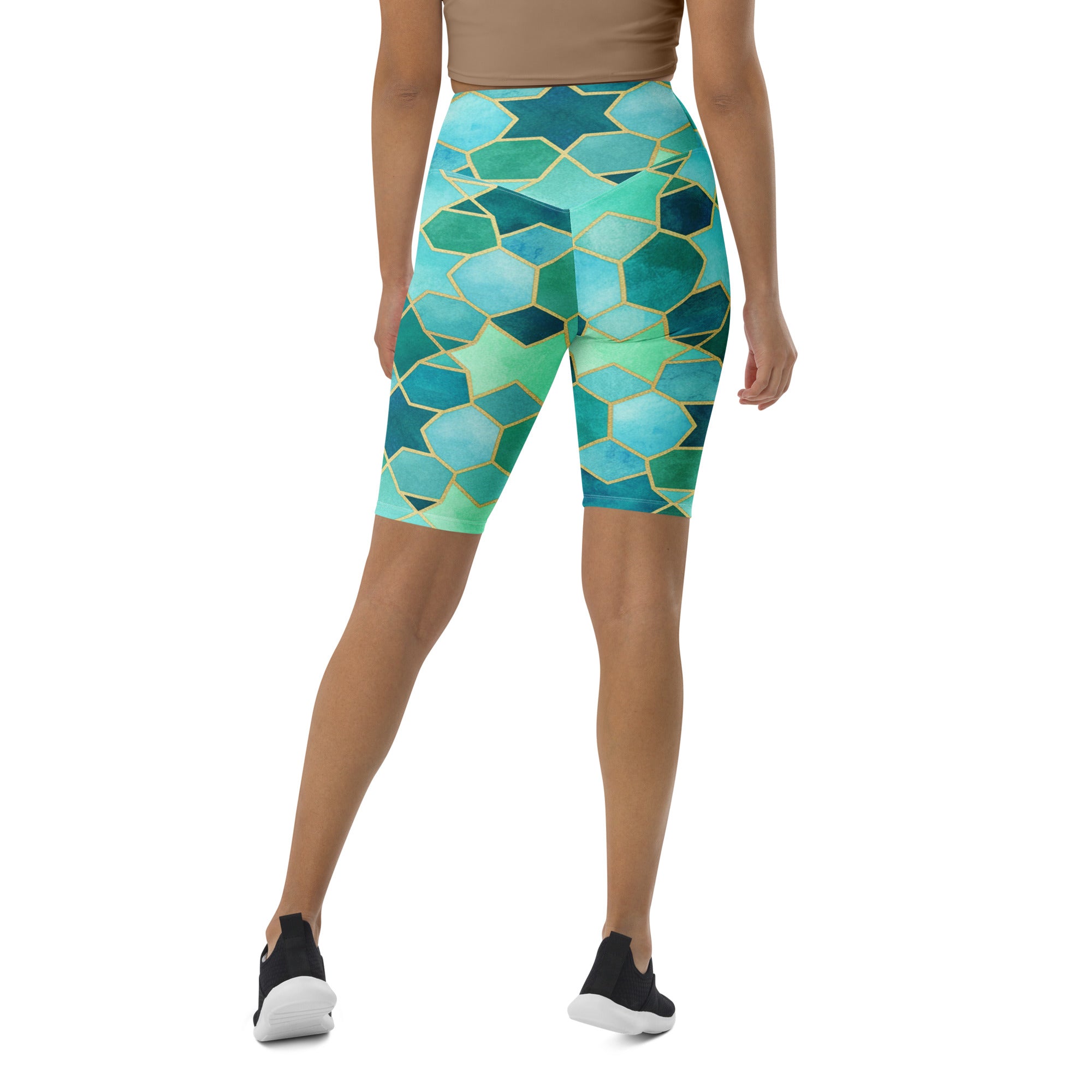 Arabic Watercolour Lagoon Bike Shorts | GearBunch