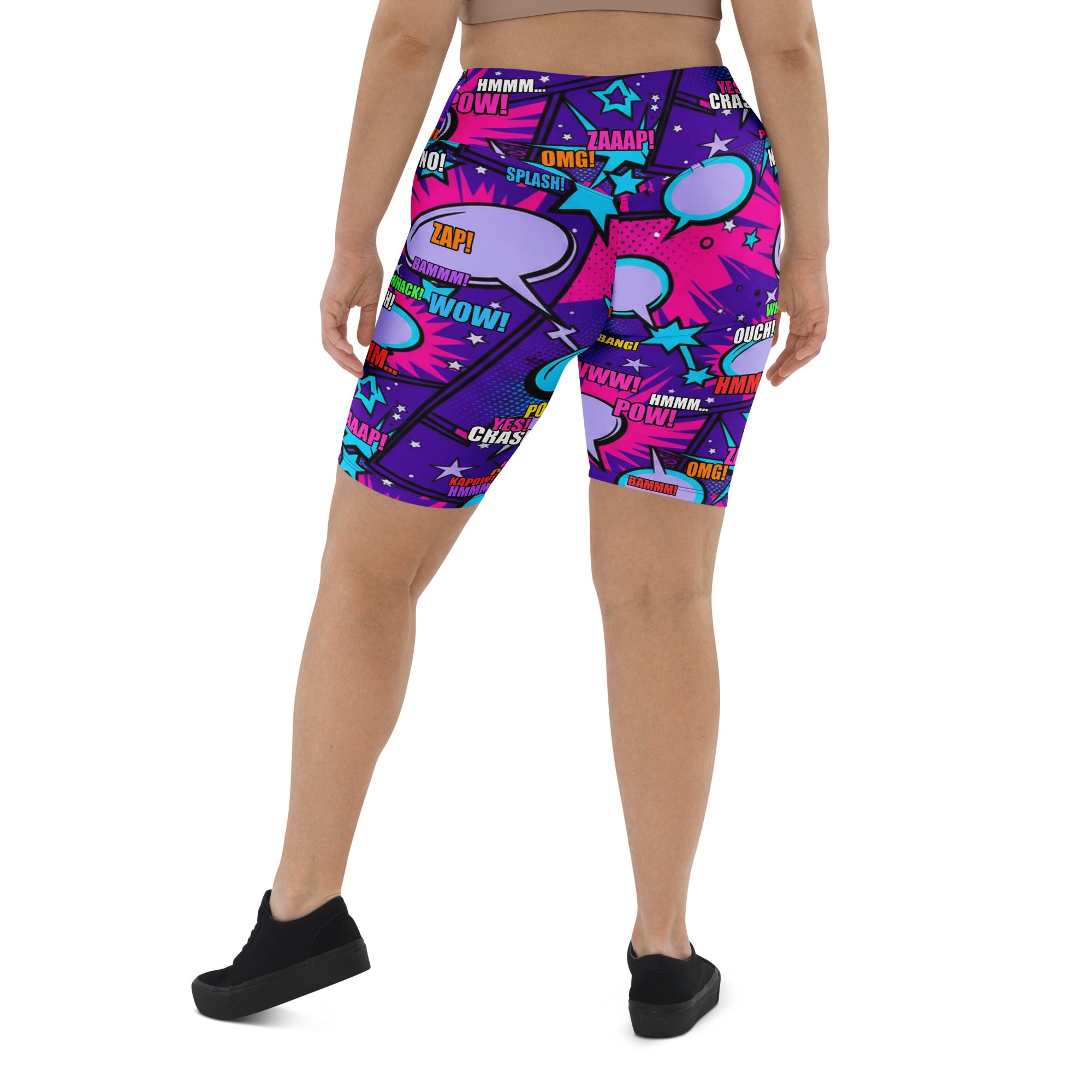 Comic Pop Galaxy Purple Bike Shorts | GearBunch