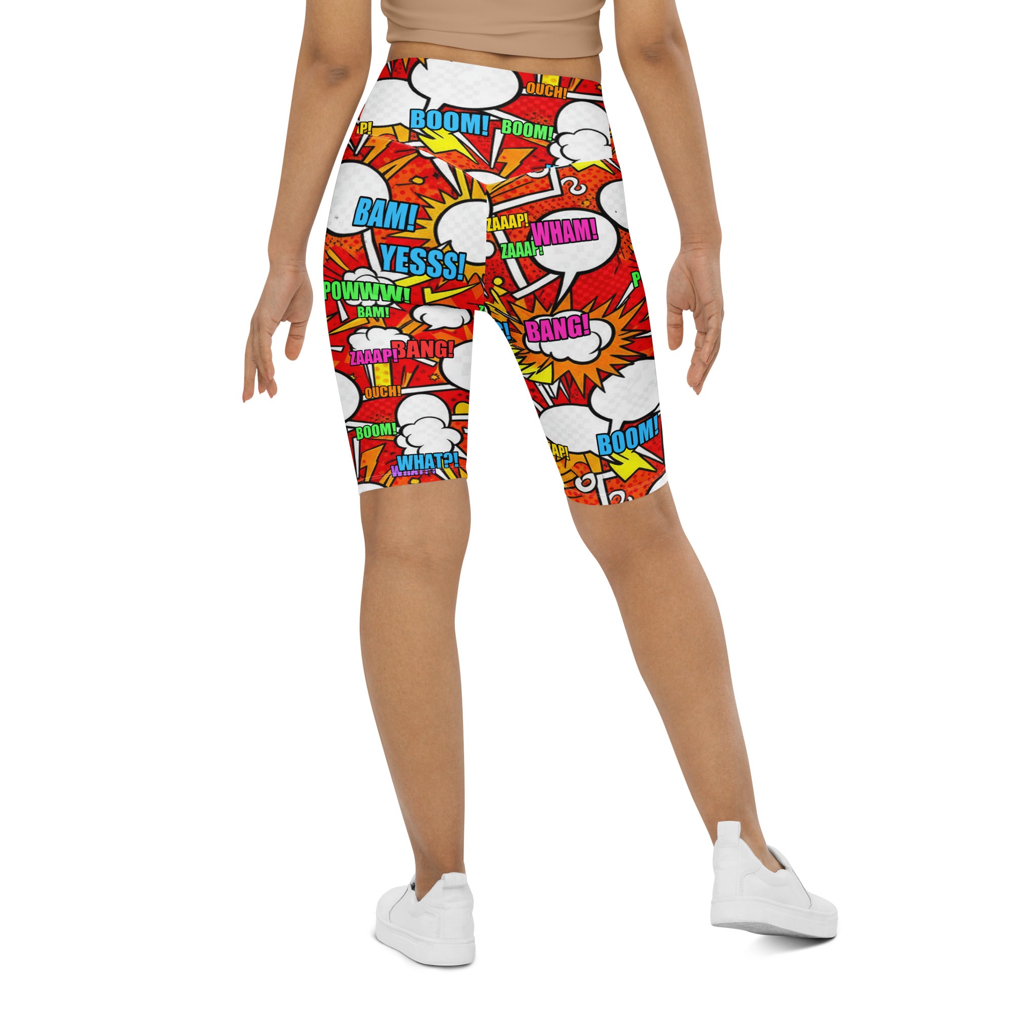 Comic Pop Fire Engine Bike Shorts | GearBunch