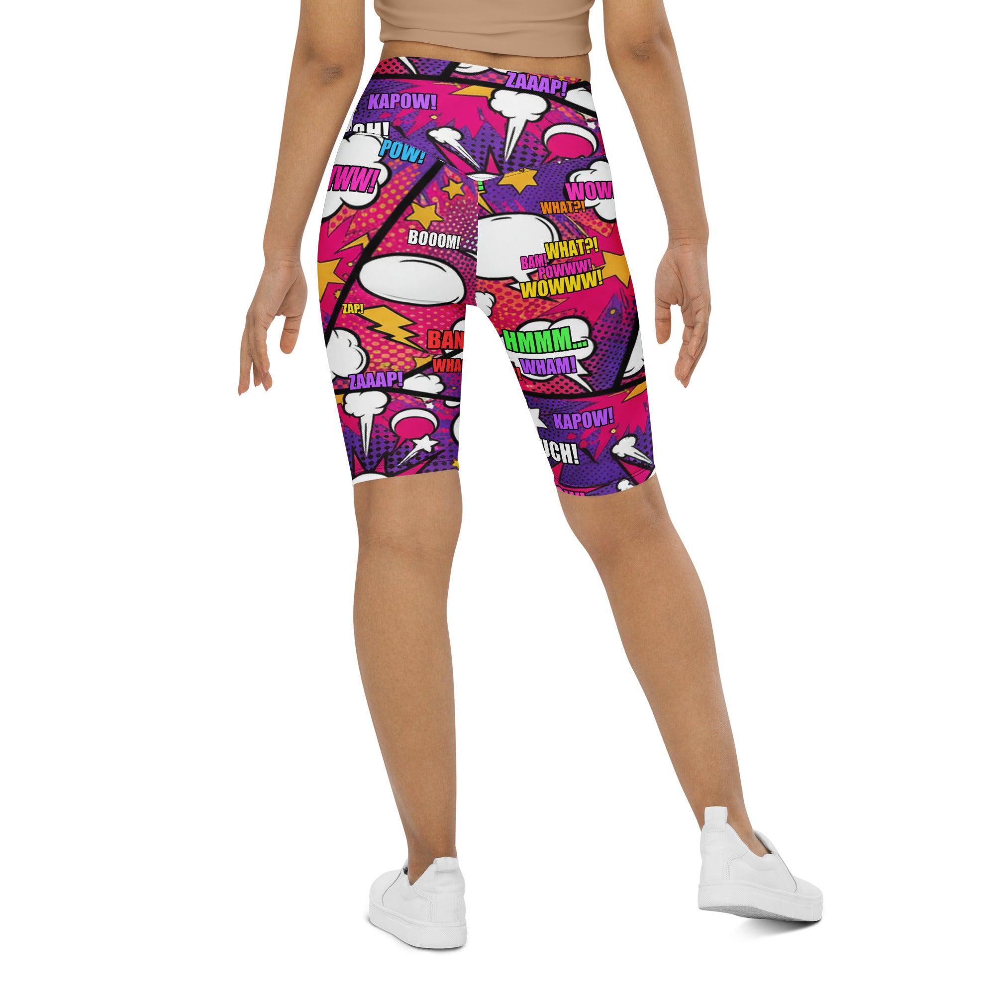 Comic Strip Girl Power Bike Shorts | GearBunch