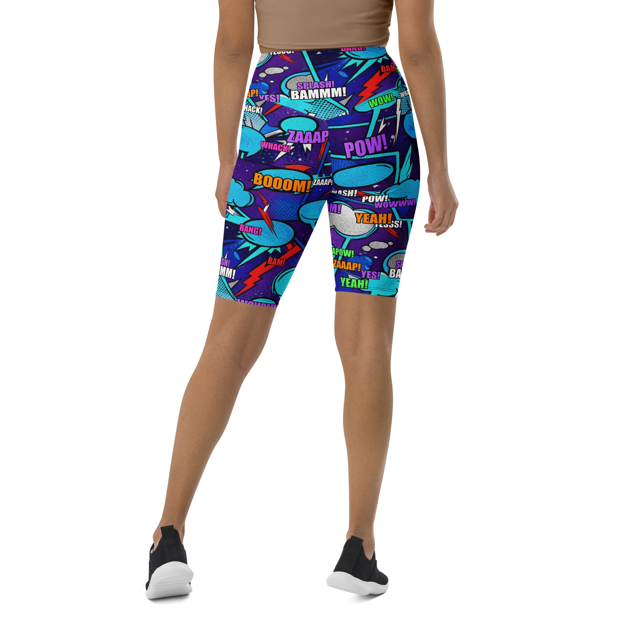 Comic Strip Space Battle Bike Shorts | GearBunch