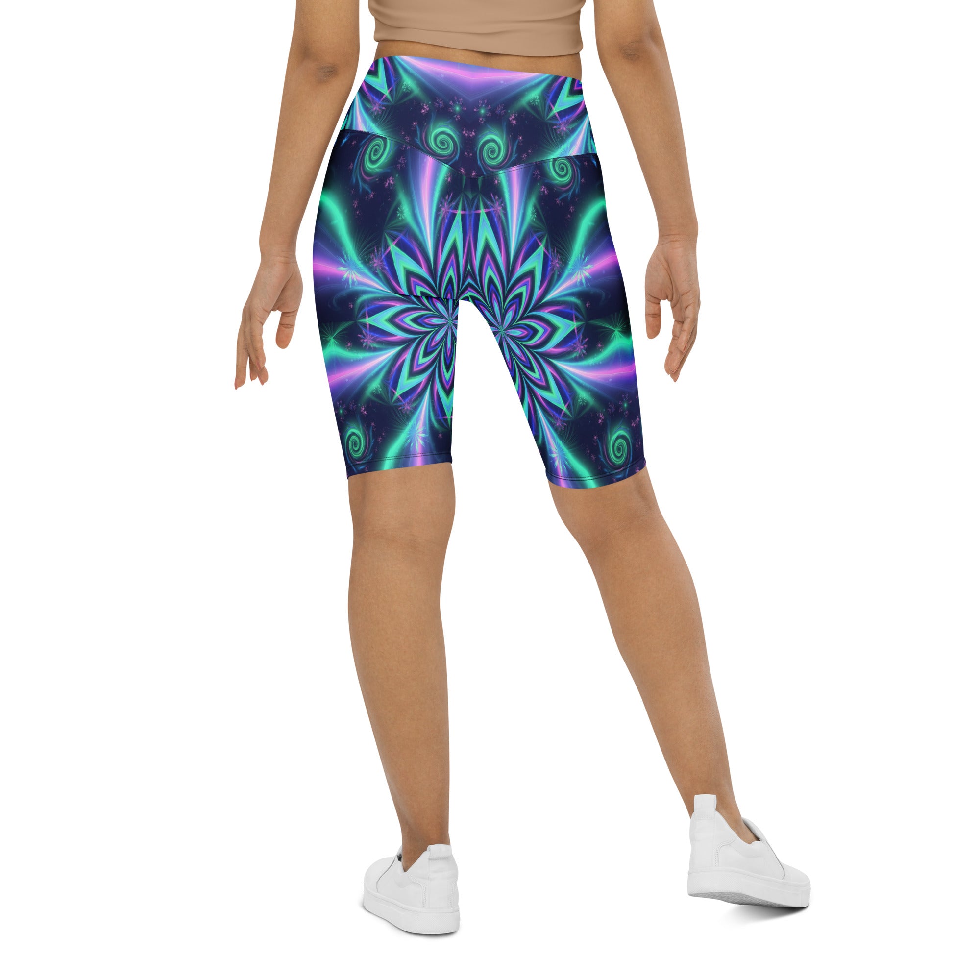 Psychedelic Northern Lights Bike Shorts | GearBunch