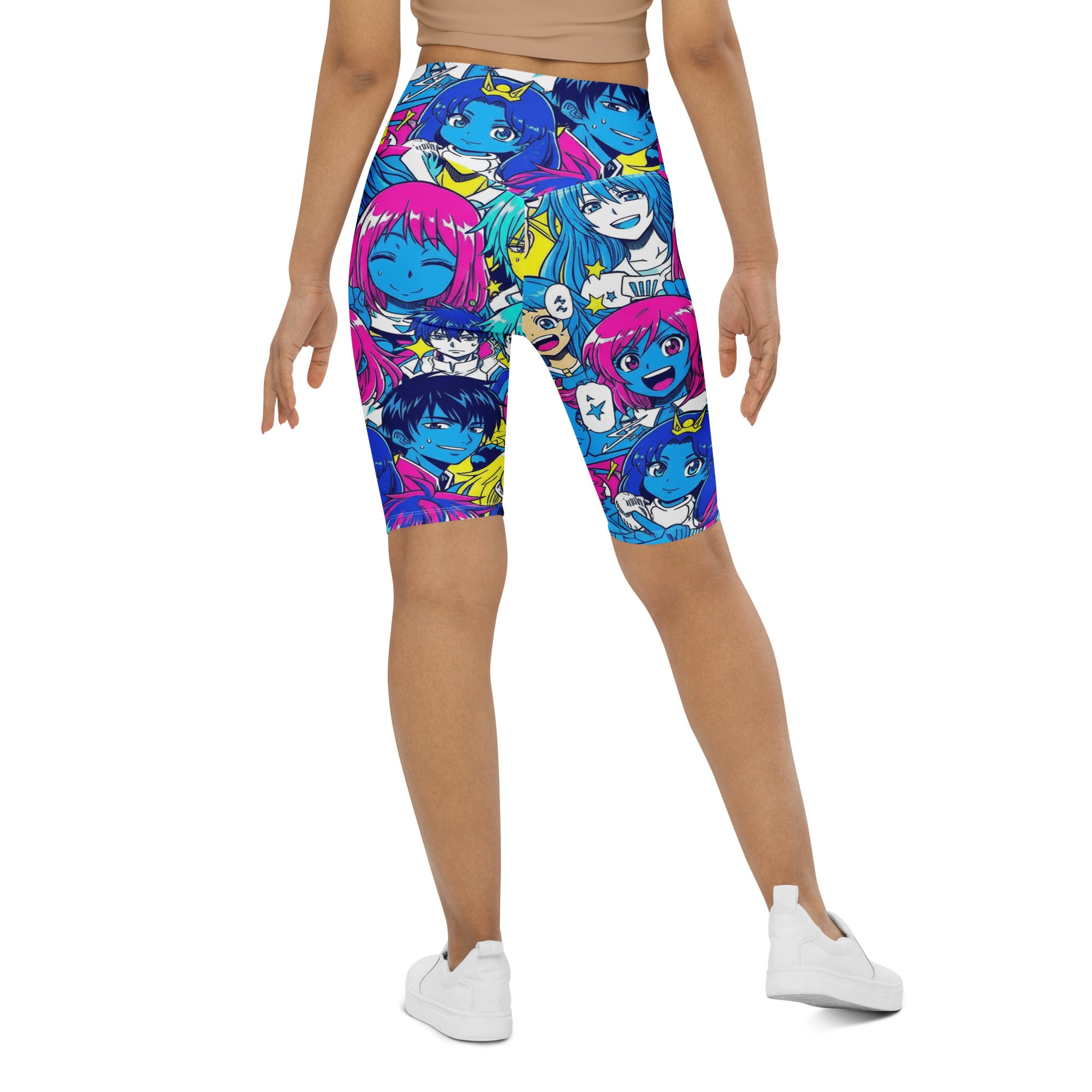 Anime Collage Neon Tokyo Bike Shorts | GearBunch