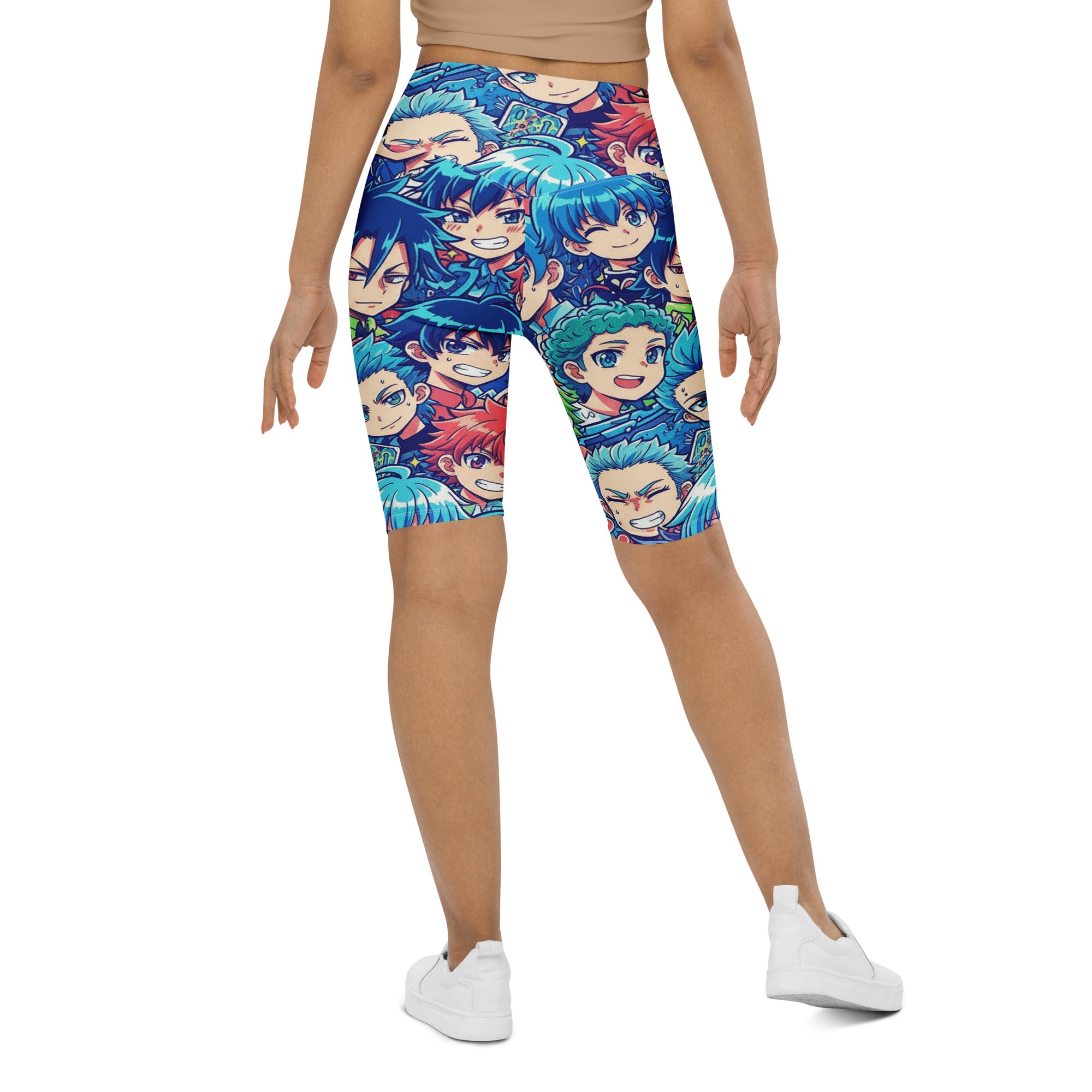 Anime Ocean Wave Bike Shorts | GearBunch
