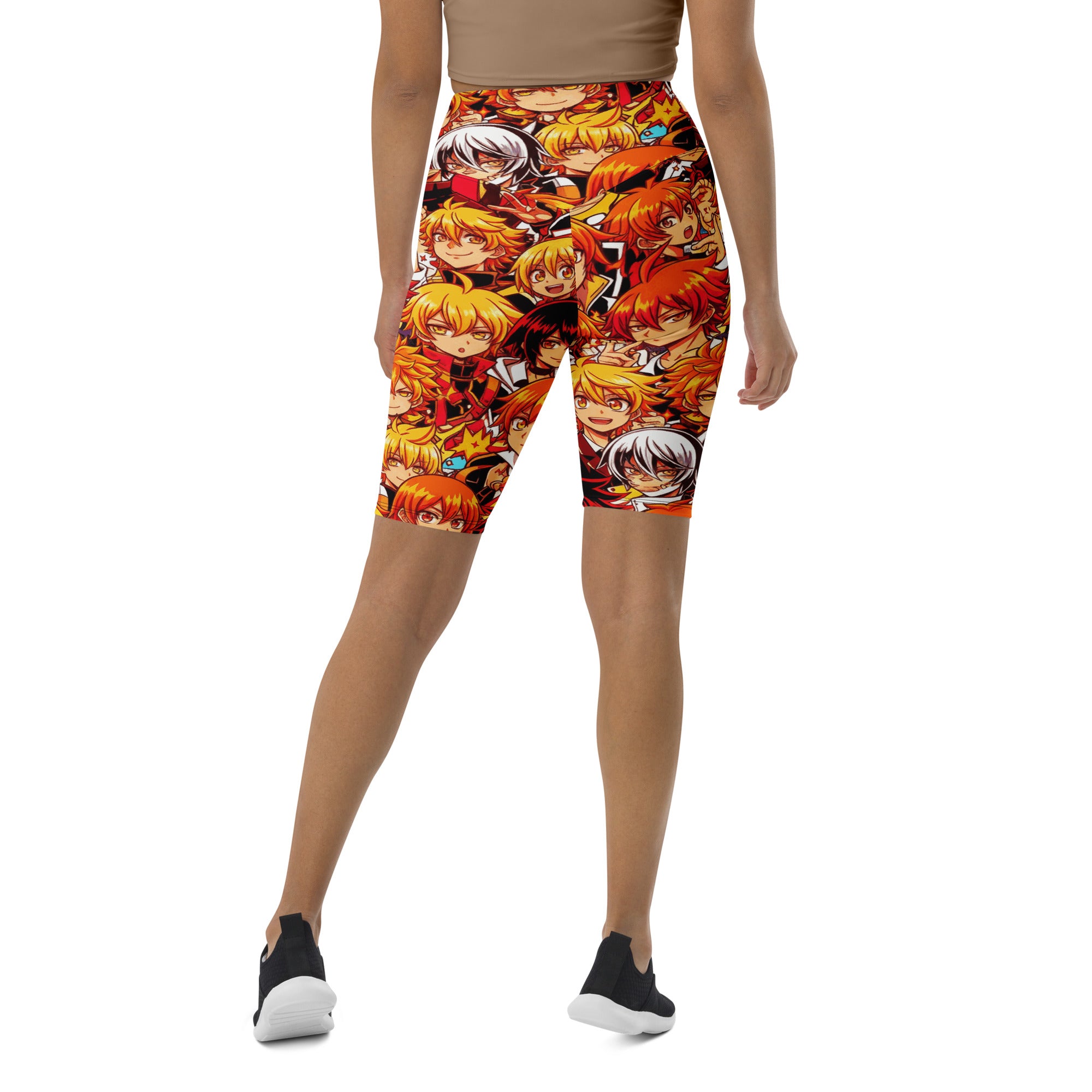 Anime Collage Fire Spirit Bike Shorts | GearBunch
