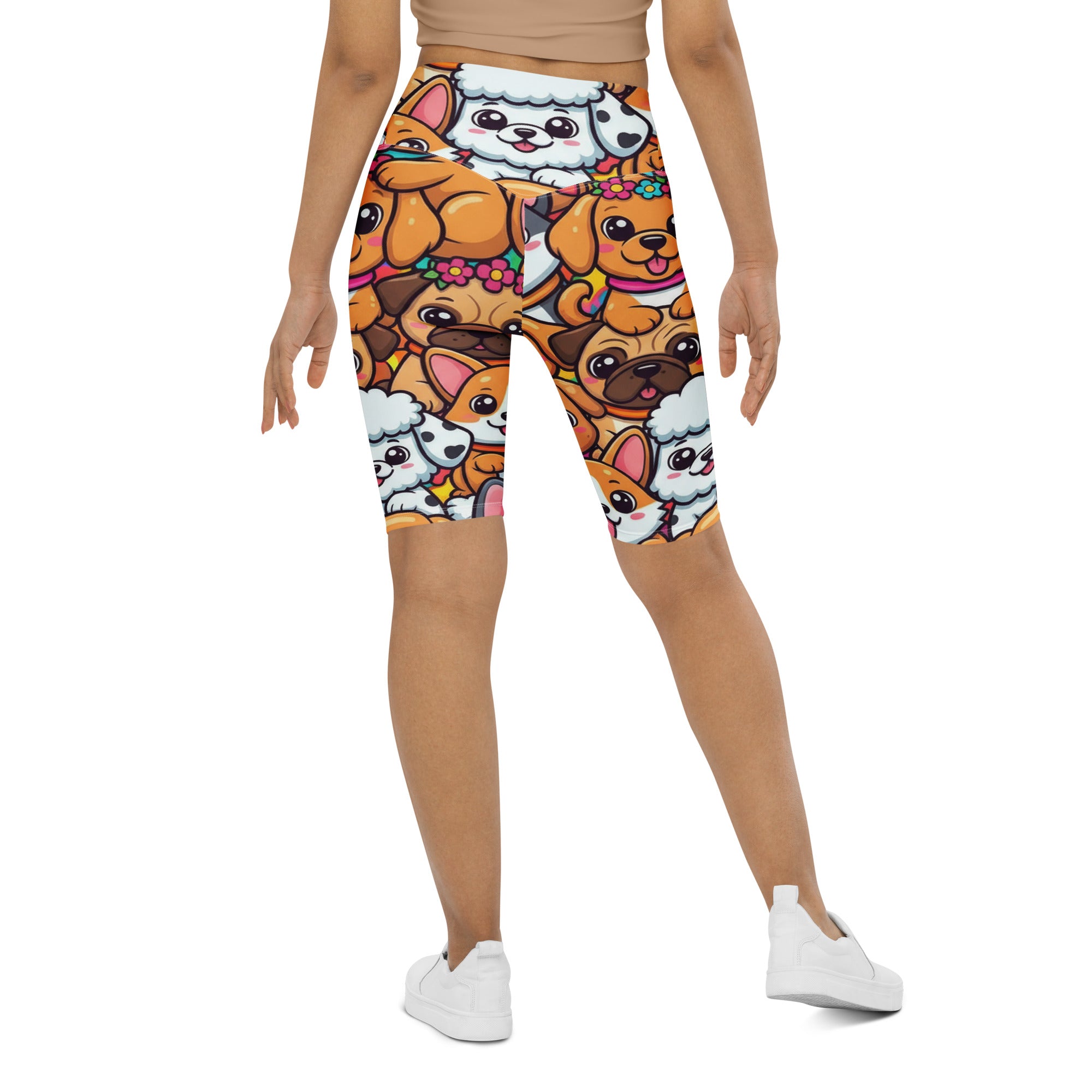Vibrant Puppy Pile Bike Shorts | GearBunch