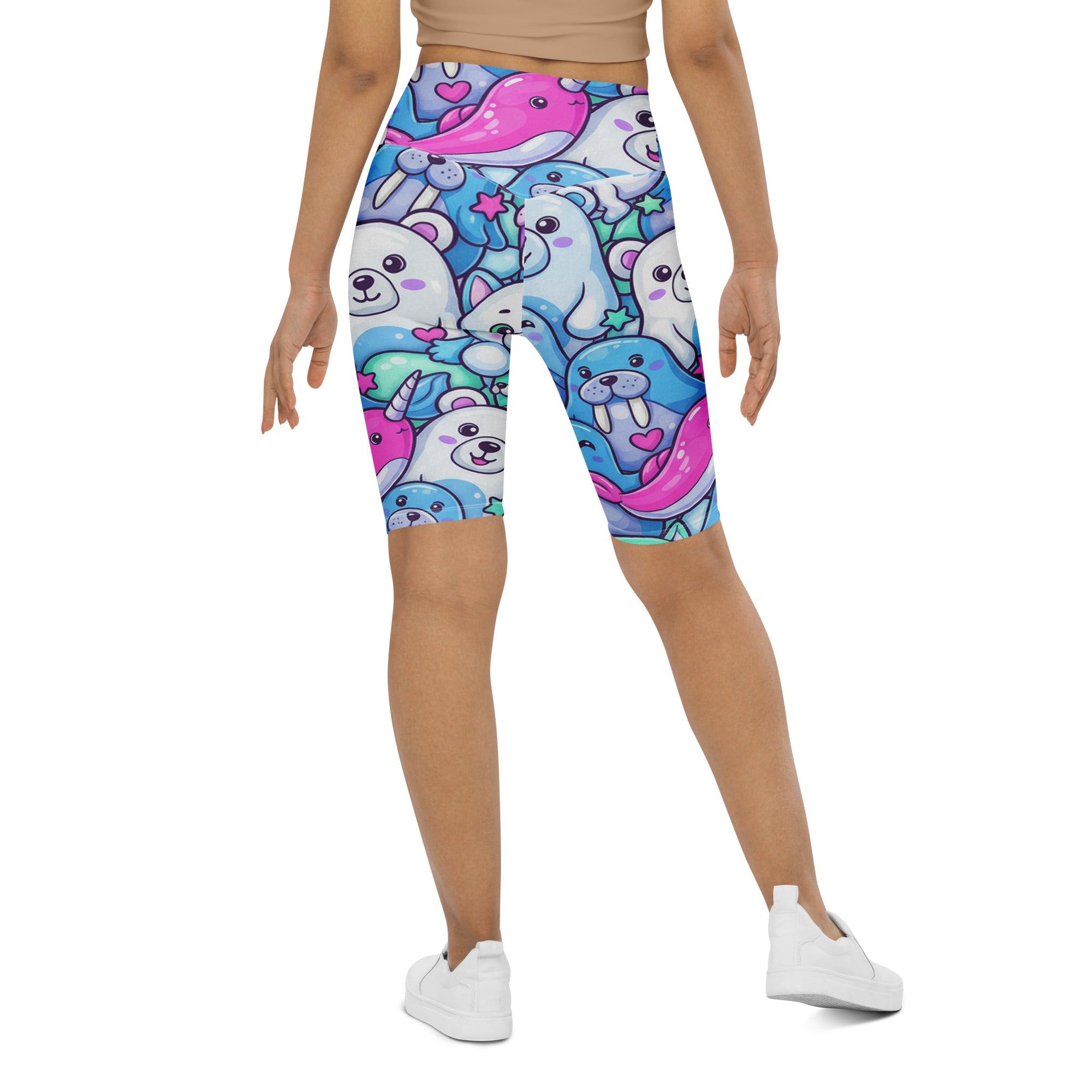 Vibrant Arctic Friends Bike Shorts | GearBunch