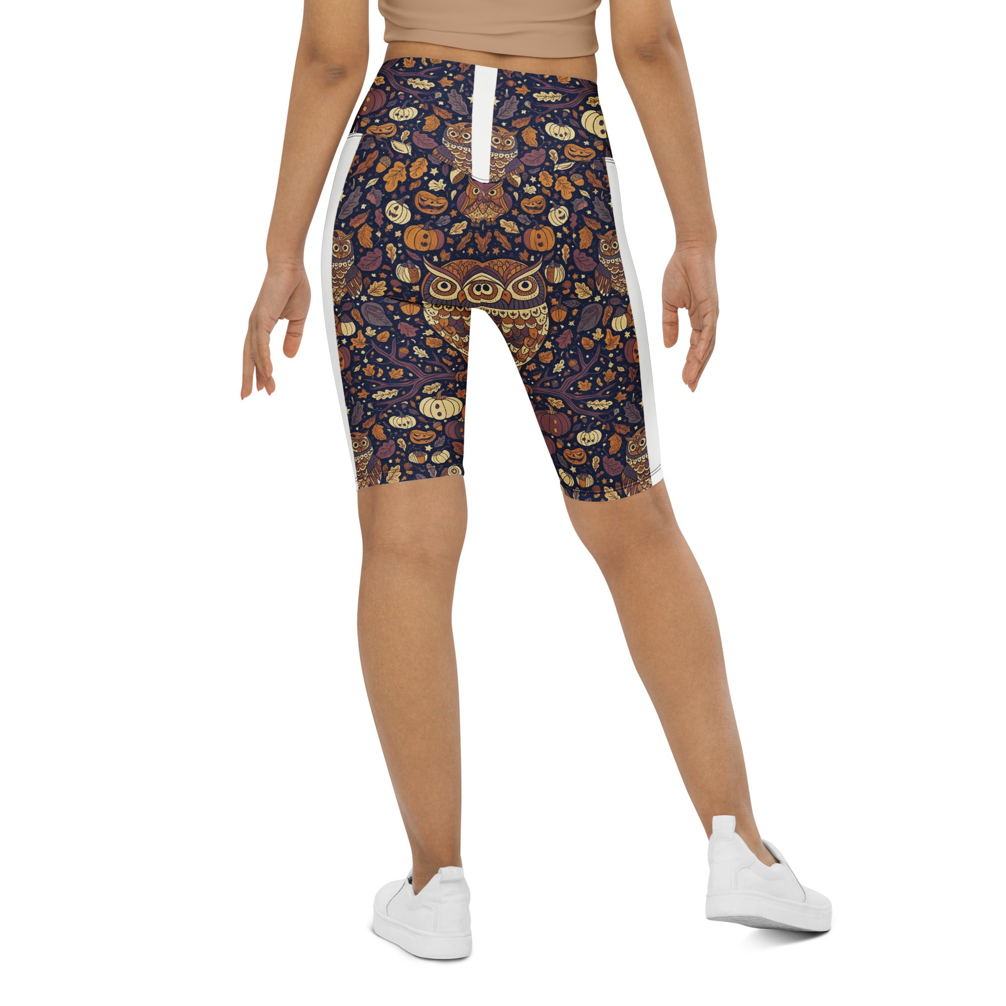 All Hallows Eve Owl Bike Shorts | GearBunch