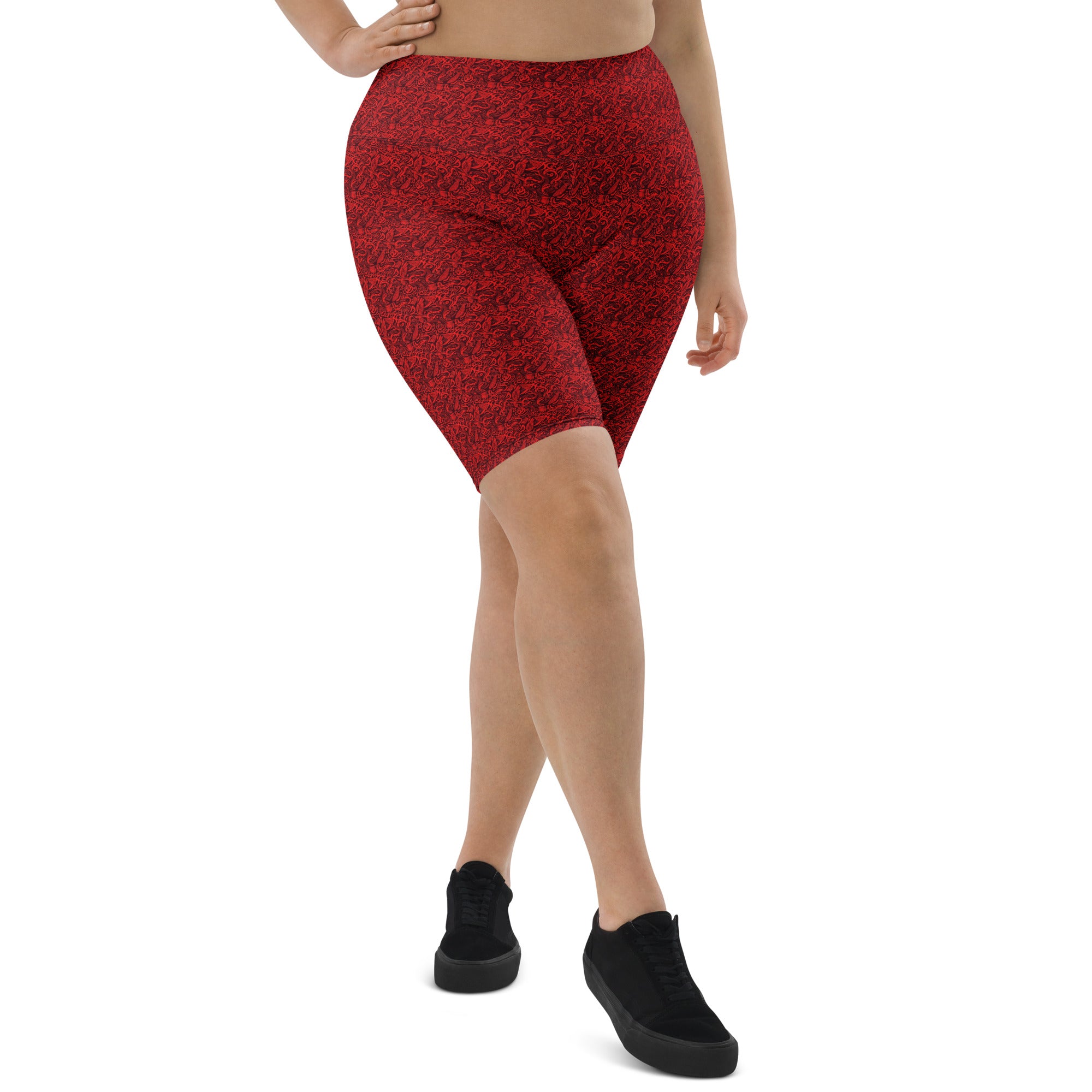 Red Snake Bird Divination Bike Shorts | GearBunch