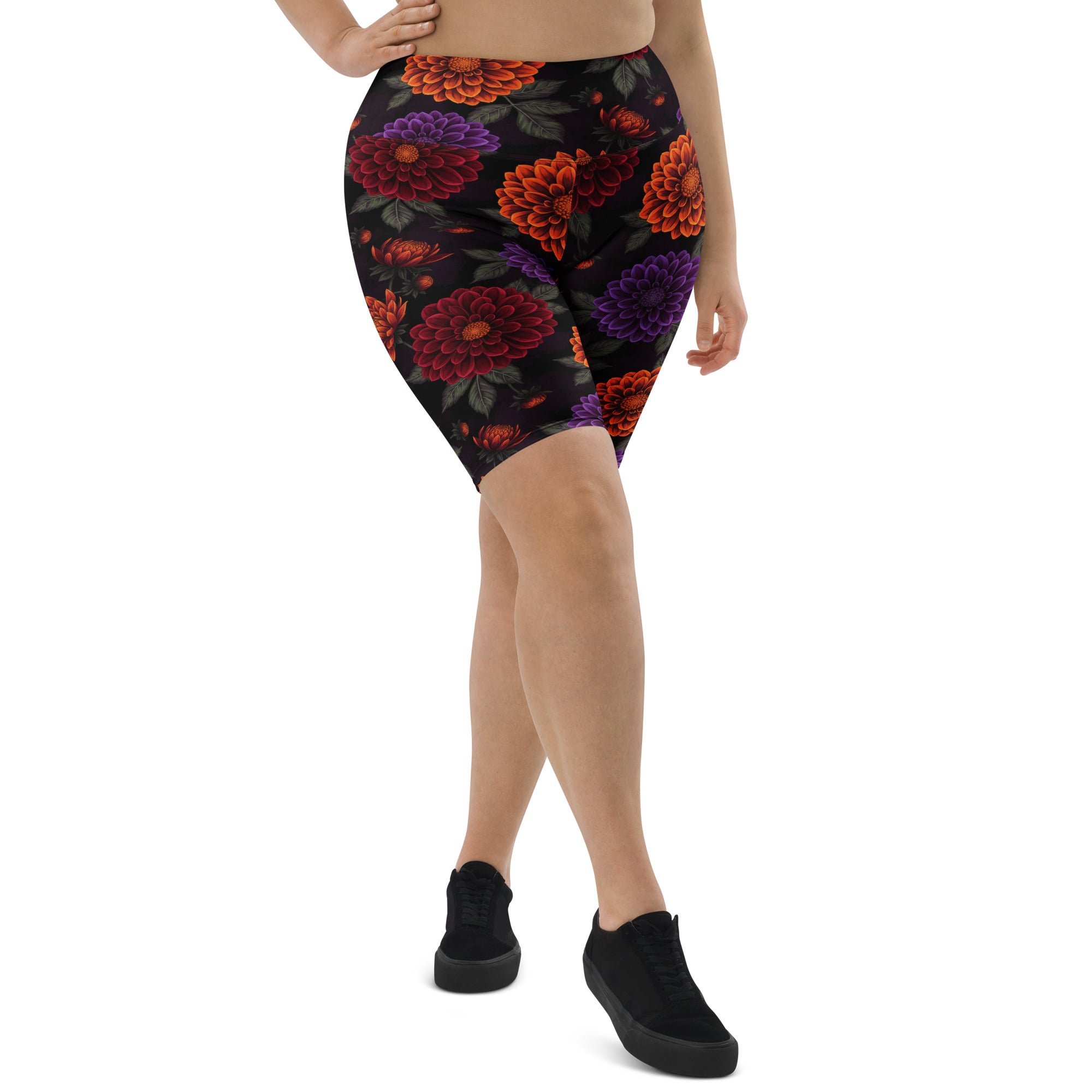 Opulent Dahlia Garden Bike Shorts | GearBunch