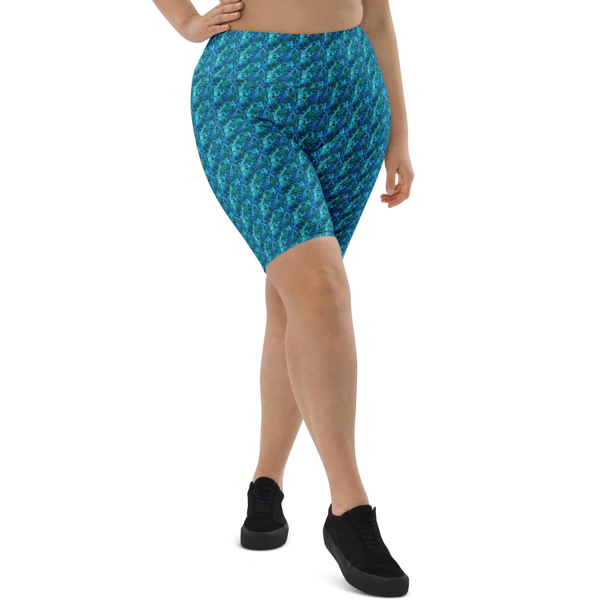 Electrik Blue Ferns Bike Shorts | GearBunch