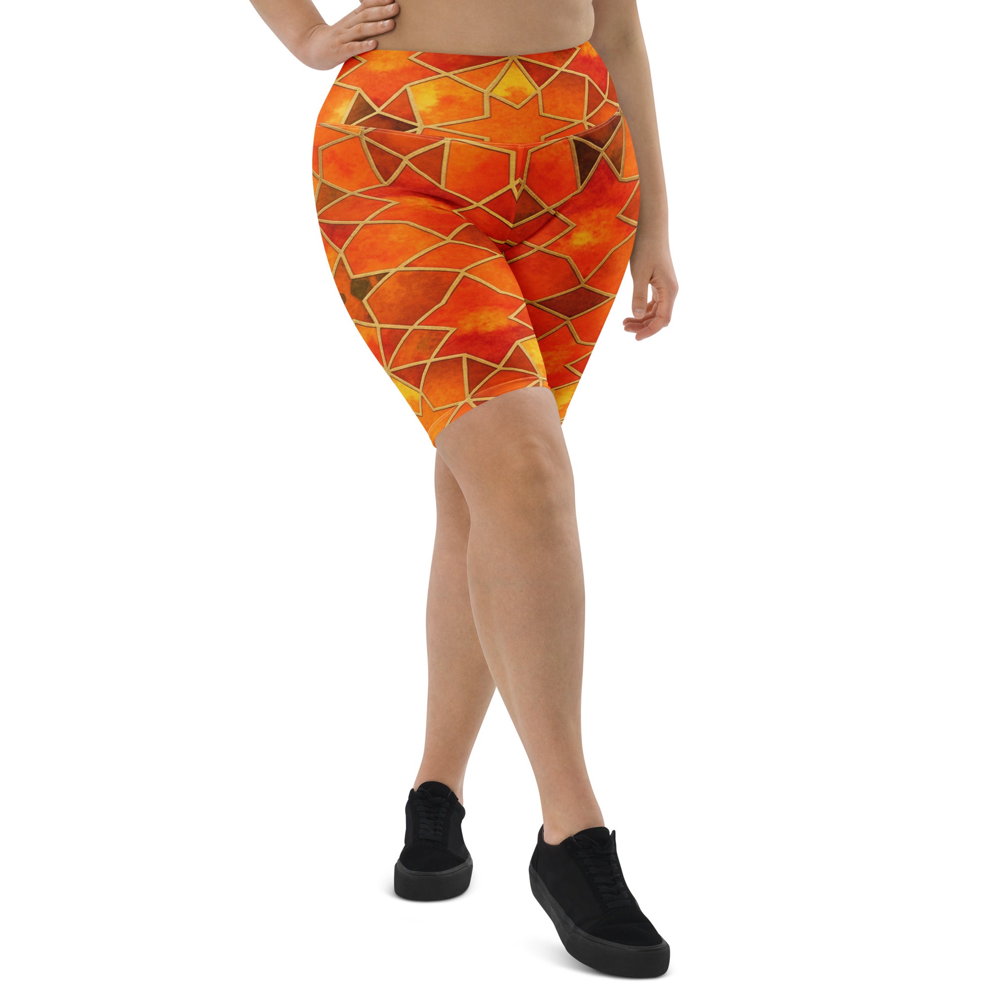 Arabic Watercolour Autumn Spice Bike Shorts | GearBunch
