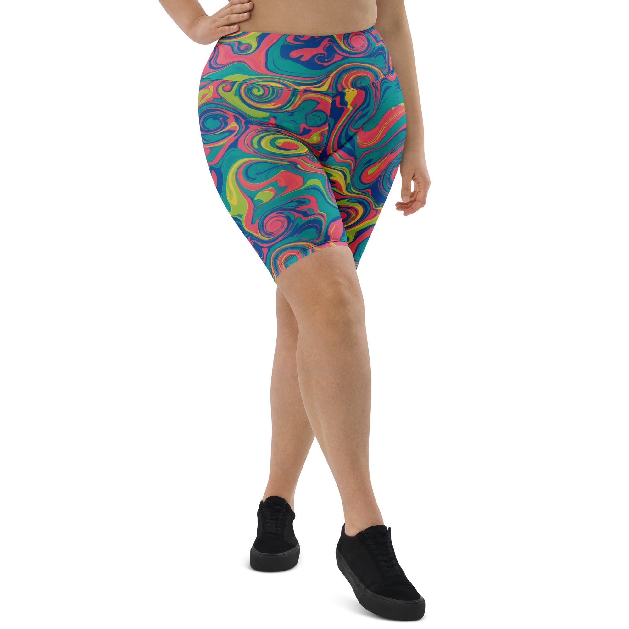 Liquid Marble Tropical Paradise Bike Shorts | GearBunch