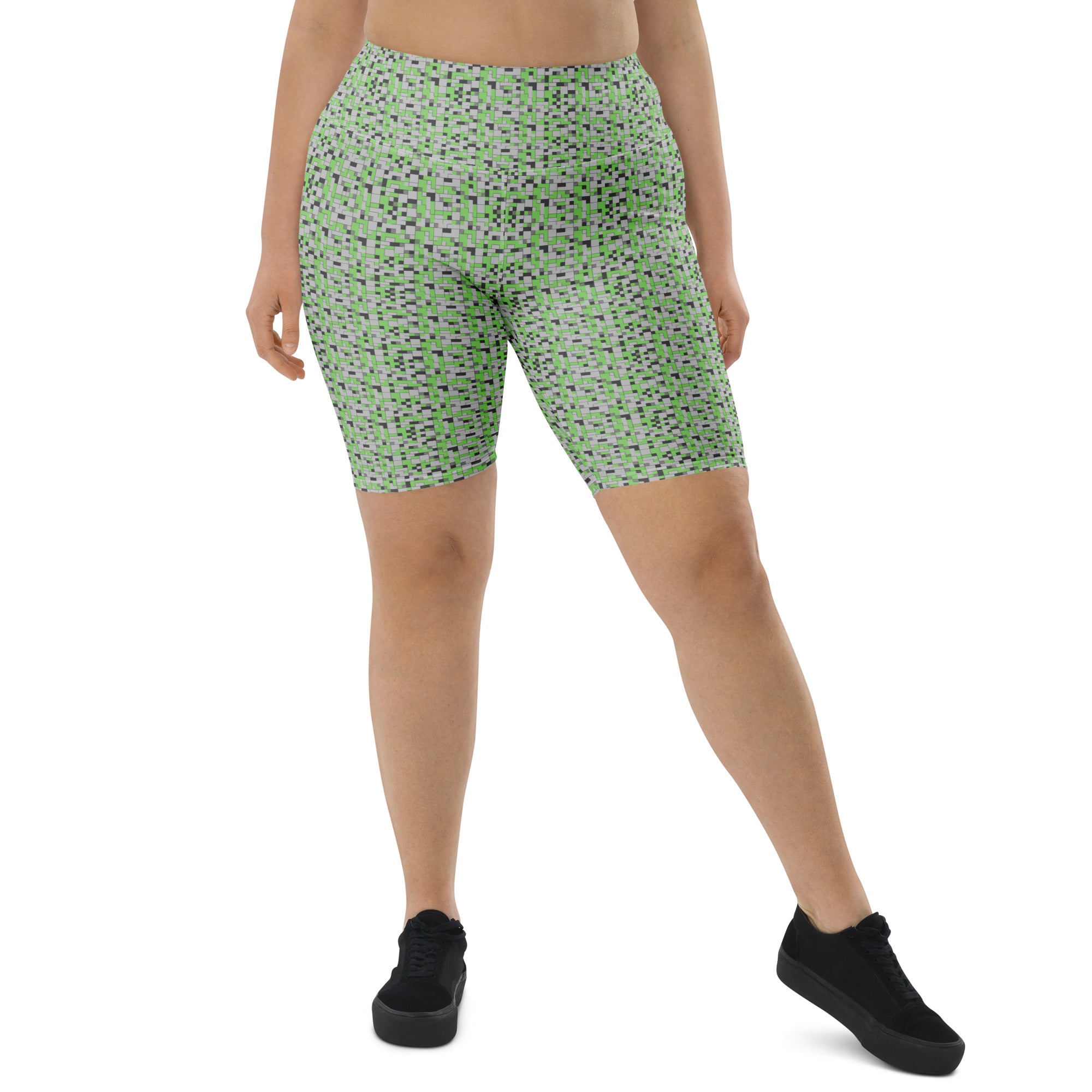Small Blocks Geometric Bike Shorts | GearBunch